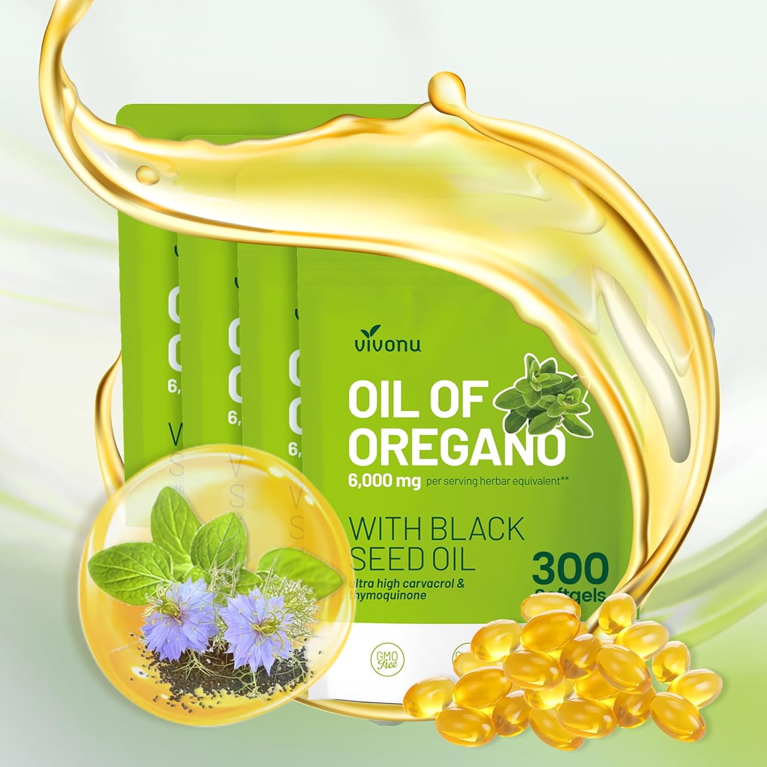Oil of Oregano Softgels | 6000mg Oregano Oil with 200mg Black Seed Oil Capsules | Organic Oregano Oil Extract | Natural Antioxidants Fitness | Non-GMO | Gluten Free Formula Oil of Oregano Softgels | 6000mg Oregano Oil with 200mg Black Seed Oil Capsules | Organic Oregano Oil Extract | Natural Antioxidants Fitness | Non-GMO | Gluten Free Formula