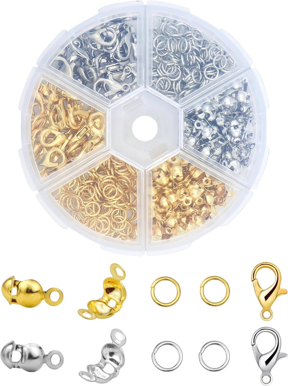 460 Pcs Jewelry Making Accessories Set Includes 200 Pcs Open Jump Ring Connectors 200 Pcs Bead Tips Knot Covers and 60 Pieces Lobster Claw Clasps for DIY Jewelry Making (Gold, Silver) 460 Pcs Jewelry Making Accessories Set Includes 200 Pcs Open Jump Ring Connectors 200 Pcs Bead Tips Knot Covers and 60 Pieces Lobster Claw Clasps for DIY Jewelry Making (Gold, Silver)