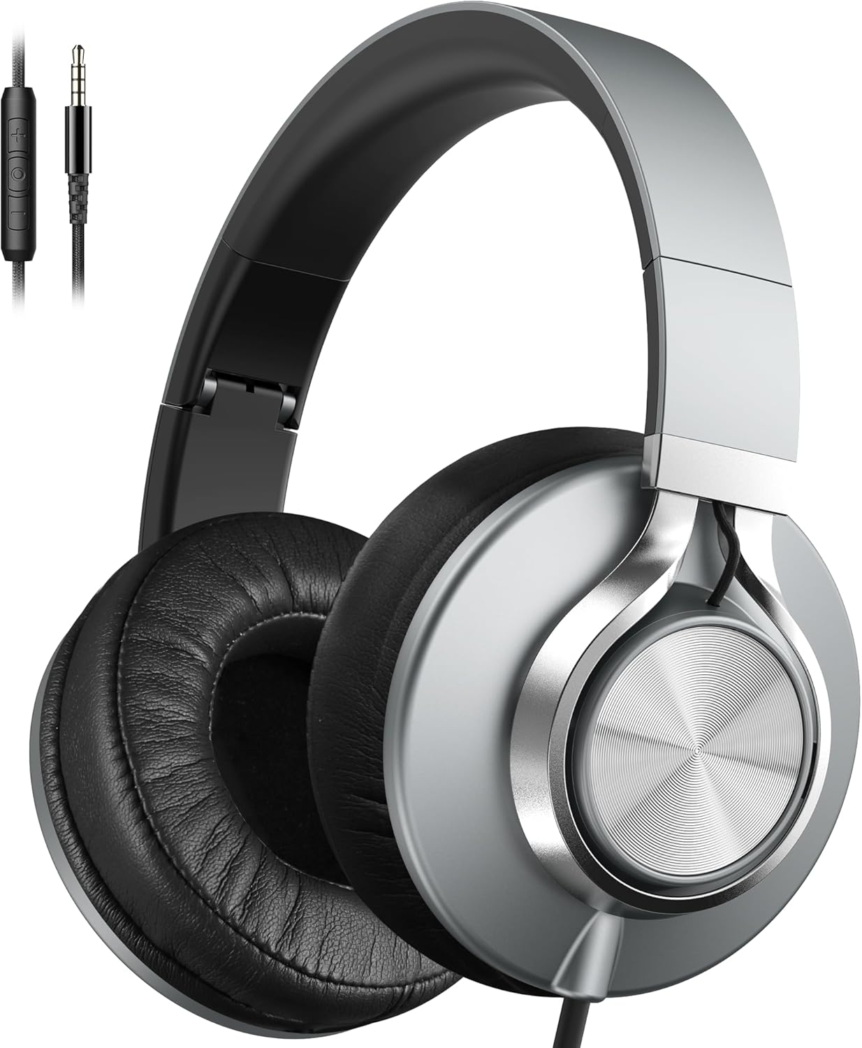 AILIHEN Headphones Wired with Microphone, Over-Ear Foldable Noise Isolation Headsets with Volume Control 3.5mm for Teens Adult Smartphones Chromebook (Grey) AILIHEN Headphones Wired with Microphone, Over-Ear Foldable Noise Isolation Headsets with Volume Control 3.5mm for Teens Adult Smartphones Chromebook (Grey)