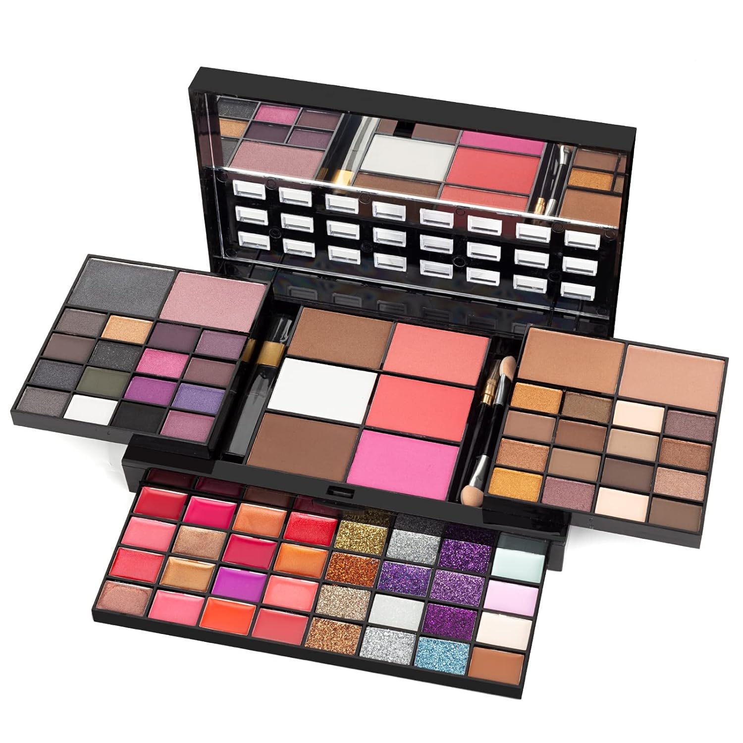 All In One Makeup Gift Kit – Ultimate Color Combination – 36 Eyeshadow, 28 Lip Gloss, 3 Blusher, 4 Concealer, 3 Contour Powder, 3 Brushes, 1 Mirror, 74 Colors Palette Set All In One Makeup Gift Kit – Ultimate Color Combination – 36 Eyeshadow, 28 Lip Gloss, 3 Blusher, 4 Concealer, 3 Contour Powder, 3 Brushes, 1 Mirror, 74 Colors Palette Set