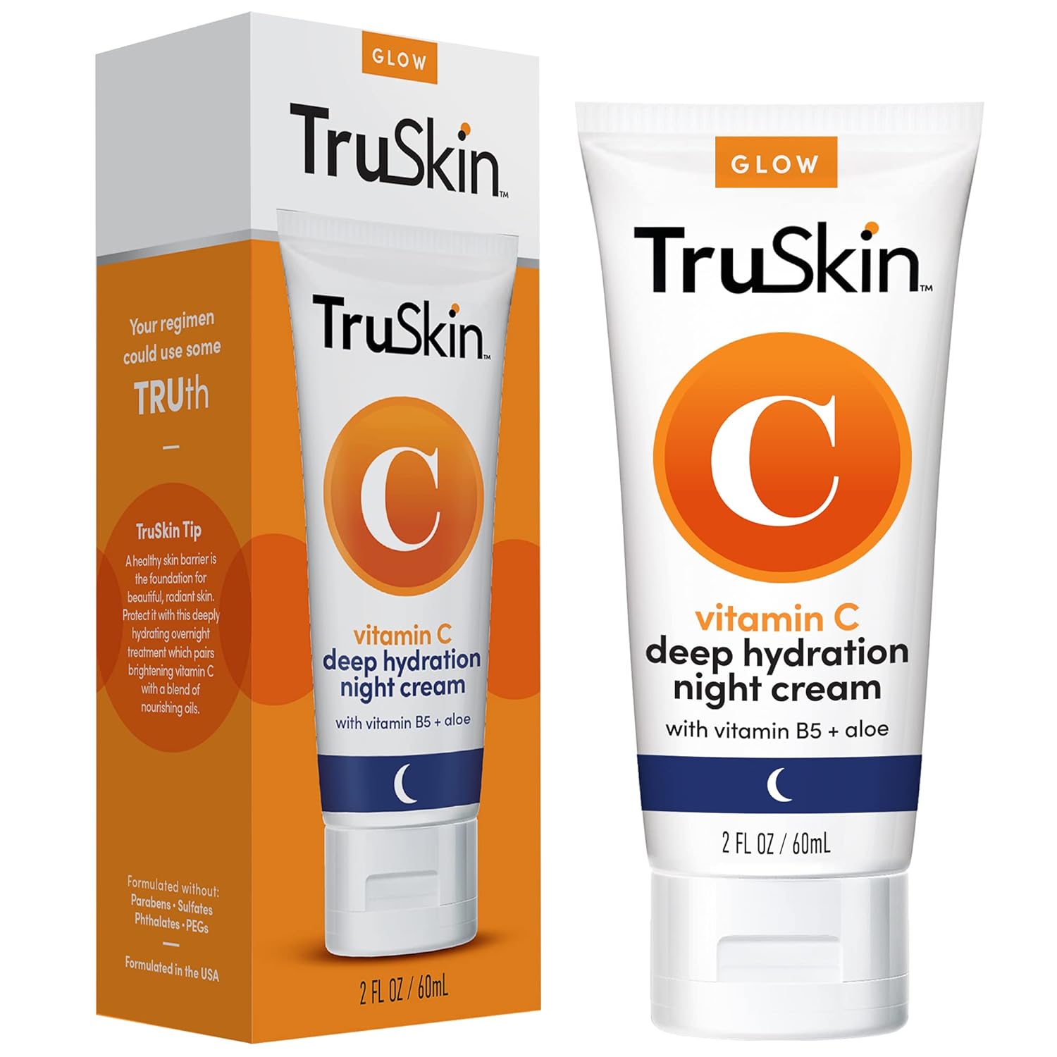 TruSkin Vitamin C Night Cream – Collagen Supporting Blend with Cocoa Butter, Vitamin B5, Botanical Essential Oils – Brightening and Firming Skin, Face & Neck, 2 Fl Oz TruSkin Vitamin C Night Cream – Collagen Supporting Blend with Cocoa Butter, Vitamin B5, Botanical Essential Oils – Brightening and Firming Skin, Face & Neck, 2 Fl Oz