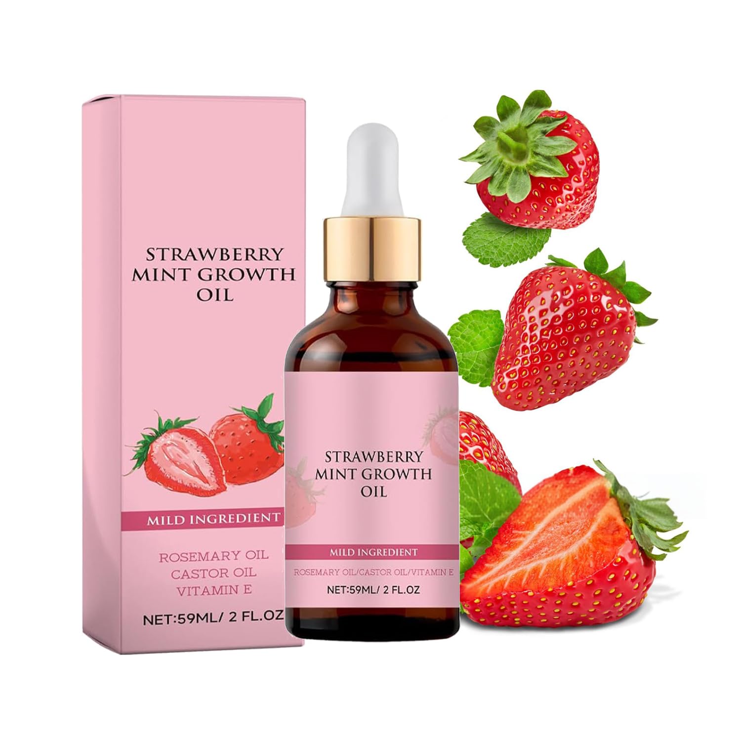 1pcs Strawberry Mint Growth Oil, Strawberry Mint Hair Growth Oil, Natural Rosemary Hair Essential Oil, Organic Hair Growth Serum for Thin Hair Dry Damaged Hair 1pcs Strawberry Mint Growth Oil, Strawberry Mint Hair Growth Oil, Natural Rosemary Hair Essential Oil, Organic Hair Growth Serum for Thin Hair Dry Damaged Hair