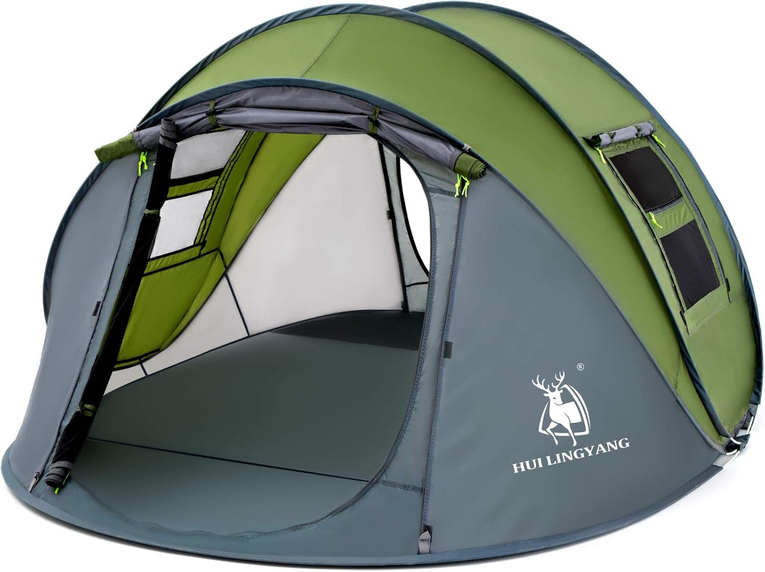 4 Person Easy Pop Up Tent,9.5’X6.6’X52”,Waterproof, Automatic Setup,2 Doors-Instant Family Tents for Camping, Hiking & Traveling 4 Person Easy Pop Up Tent,9.5’X6.6’X52”,Waterproof, Automatic Setup,2 Doors-Instant Family Tents for Camping, Hiking & Traveling