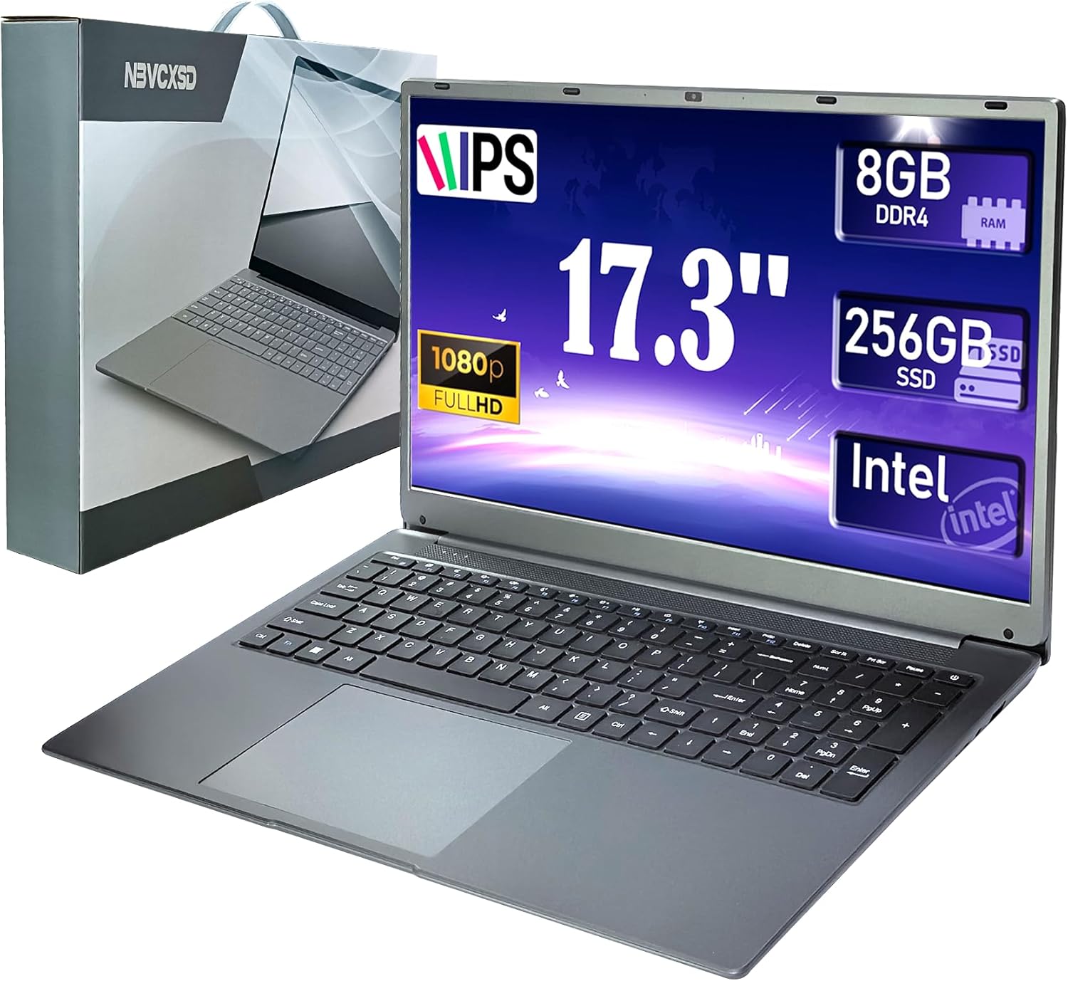 Laptop Computer, 17 Inch Laptop, Win 11, 8GB RAM, 256GB SSD, Celeron Quad-Core Processor(Up to 2.9GHz), IPS Full HD Display with, Type-C, Wi-Fi, USB3.0 Laptop Computer, 17 Inch Laptop, Win 11, 8GB RAM, 256GB SSD, Celeron Quad-Core Processor(Up to 2.9GHz), IPS Full HD Display with, Type-C, Wi-Fi, USB3.0