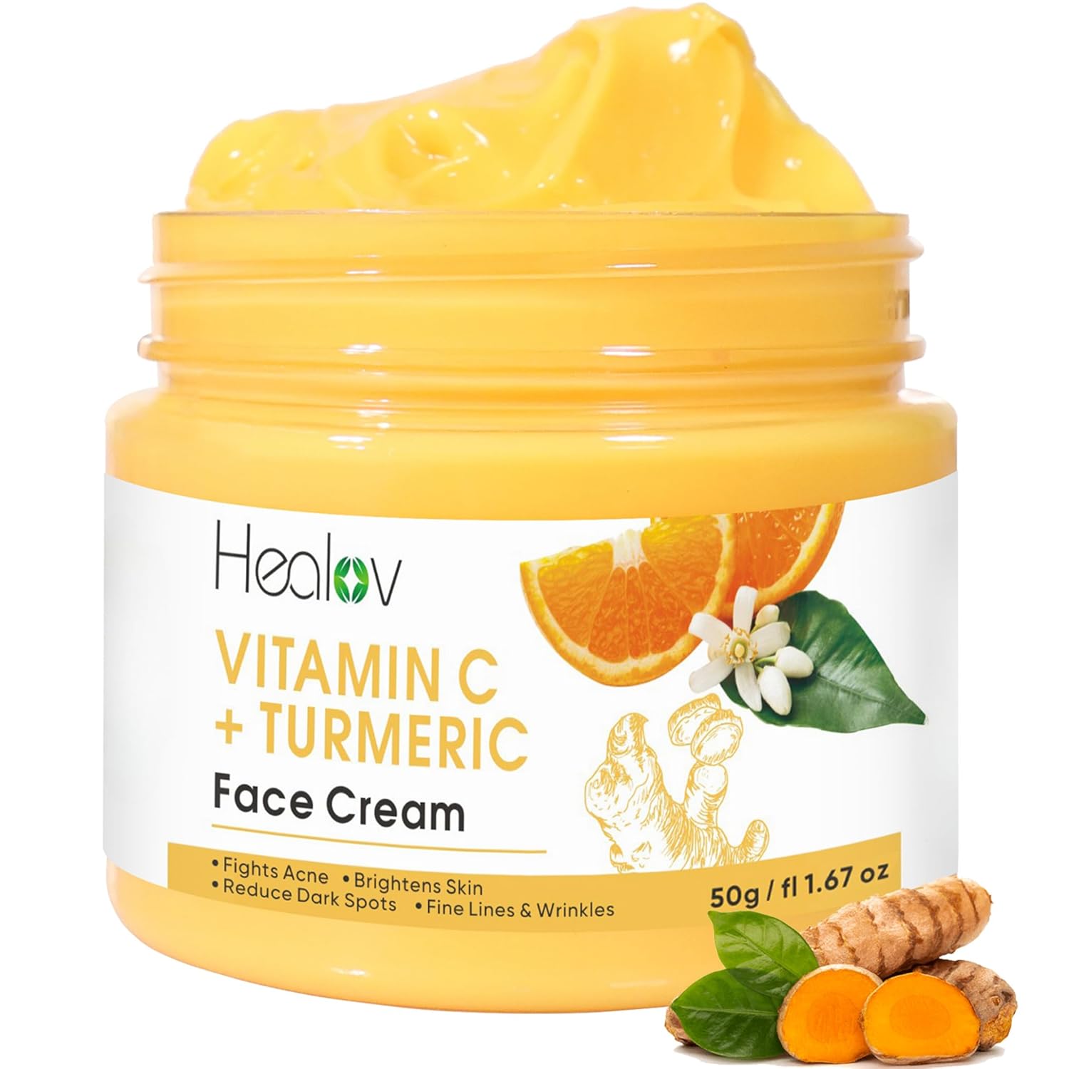 Turmeric Face Cream for Dark Spots – Natural Turmeric Skin Brightening Lotion for Face & Body – Cleanse Skin, Fight Acne, Even Tone, Clear Scars, Sun Damage, & Hyperpigmentation – 50g / 1.67oz Turmeric Face Cream for Dark Spots – Natural Turmeric Skin Brightening Lotion for Face & Body – Cleanse Skin, Fight Acne, Even Tone, Clear Scars, Sun Damage, & Hyperpigmentation – 50g / 1.67oz