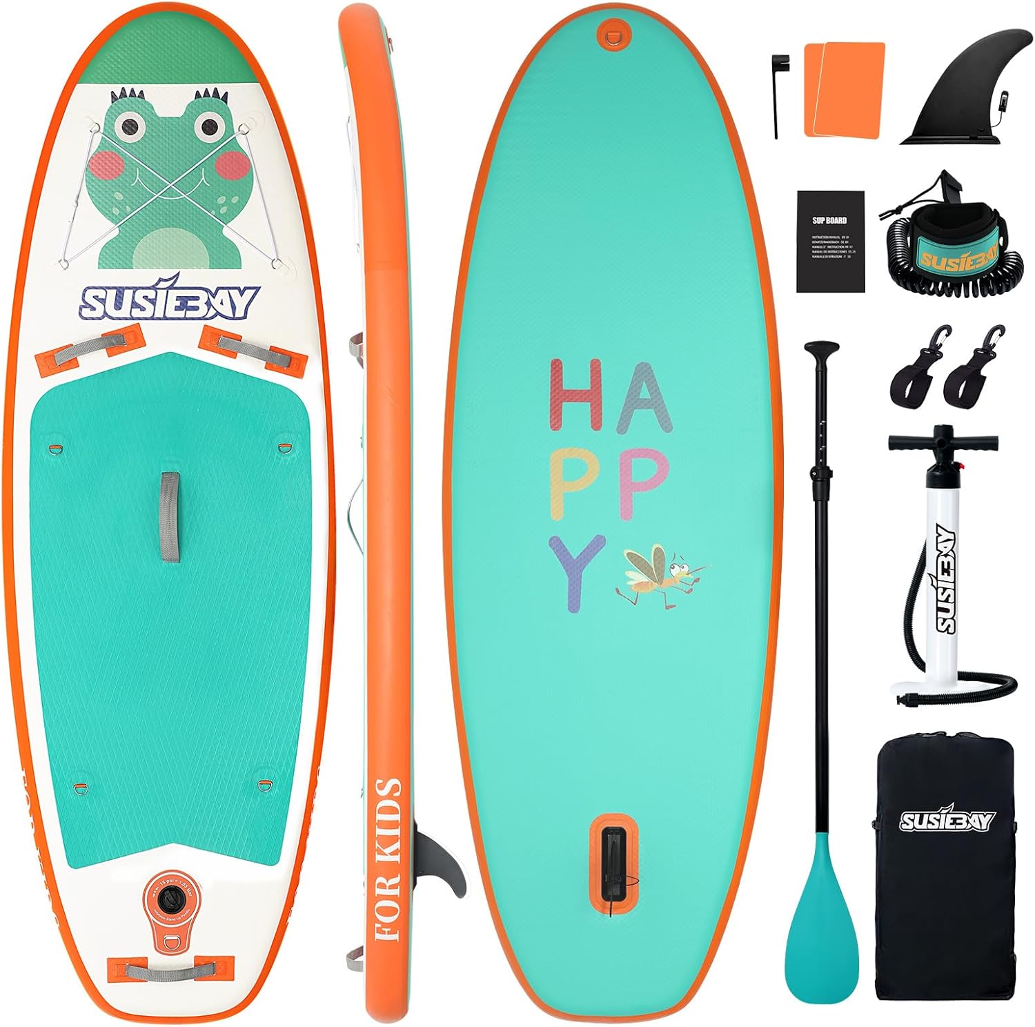 Kids Inflatable Stand Up Paddle Board with SUP Accessories,Wide Stable Design,Non-Slip Comfort Deck, Inflatable Paddle Board for Kids & Children Kids Inflatable Stand Up Paddle Board with SUP Accessories,Wide Stable Design,Non-Slip Comfort Deck, Inflatable Paddle Board for Kids & Children
