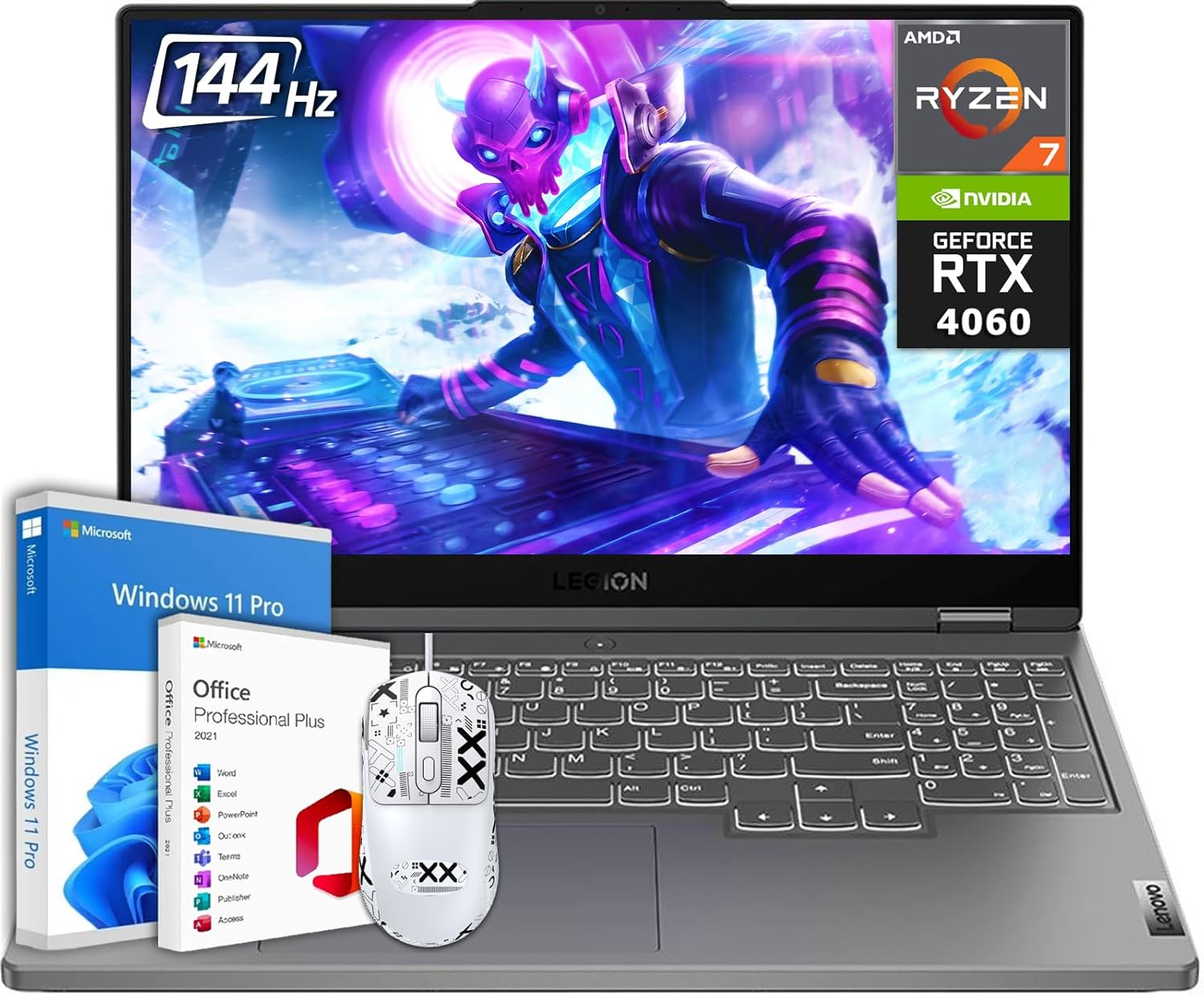 Lenovo Legion Slim 5 Gaming Laptop, with Office Lifetime License, AMD Ryzen 7 7840HS, 64 GB DDR5 RAM, 2 TB SSD, NVIDIA GeForce RTX 4060, 15.6″ 144Hz FHD Display, Backlit KB, Wi-Fi 6, Windows 11 Pro Lenovo Legion Slim 5 Gaming Laptop, with Office Lifetime License, AMD Ryzen 7 7840HS, 64 GB DDR5 RAM, 2 TB SSD, NVIDIA GeForce RTX 4060, 15.6″ 144Hz FHD Display, Backlit KB, Wi-Fi 6, Windows 11 Pro