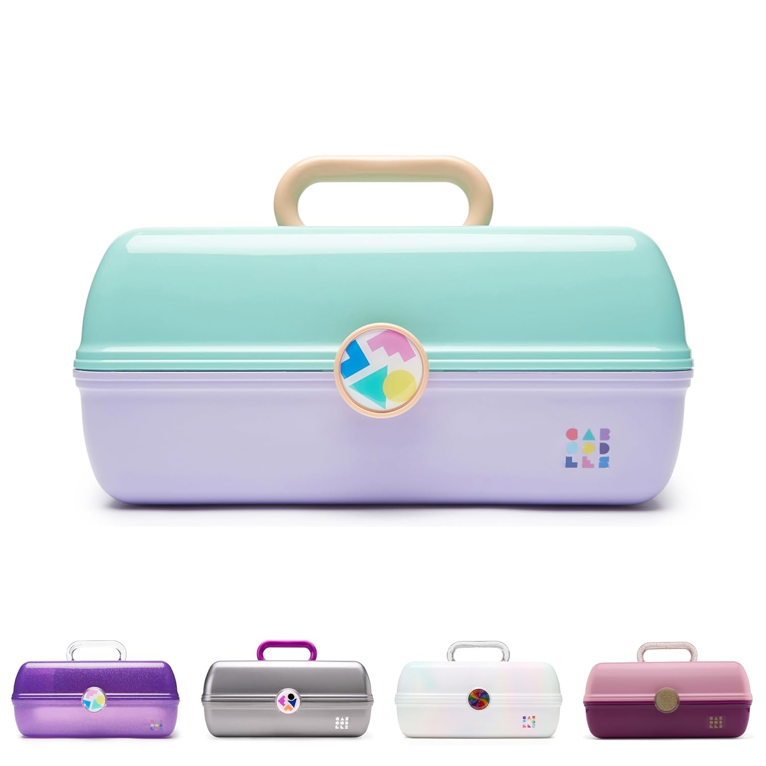 Caboodles On-The-Go Girl Makeup Box, Seafoam on Lavender, Hard Plastic Makeup Organizer Box, Built-In Mirror, Secure Latch for Safe Travel, Spacious Storage for Large Items Caboodles On-The-Go Girl Makeup Box, Seafoam on Lavender, Hard Plastic Makeup Organizer Box, Built-In Mirror, Secure Latch for Safe Travel, Spacious Storage for Large Items