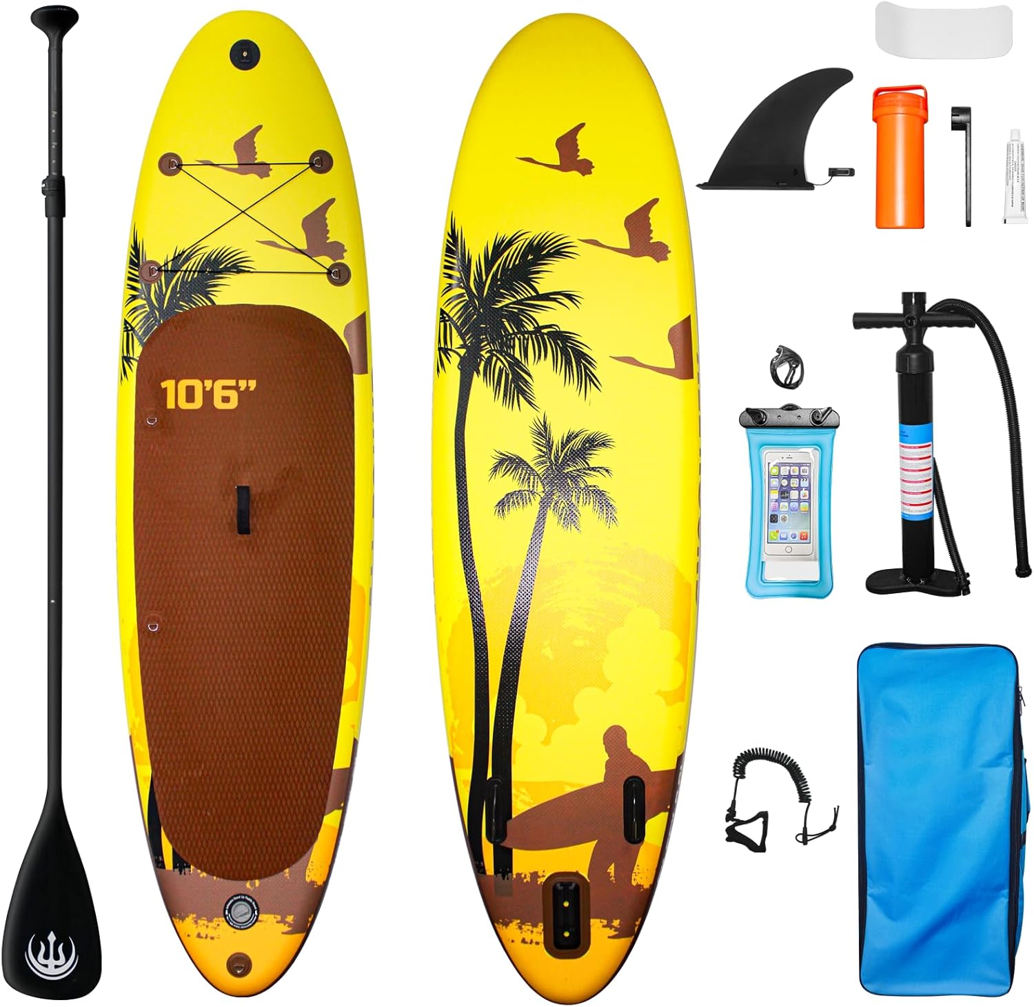 10’6” Inflatable Stand Up Paddle Board, with Backpack, Adjustable Paddle, Safety Leash, Anti-Slip Eva Deck, Paddle Boards for Adults & Youth of All Skill Level 10’6” Inflatable Stand Up Paddle Board, with Backpack, Adjustable Paddle, Safety Leash, Anti-Slip Eva Deck, Paddle Boards for Adults & Youth of All Skill Level