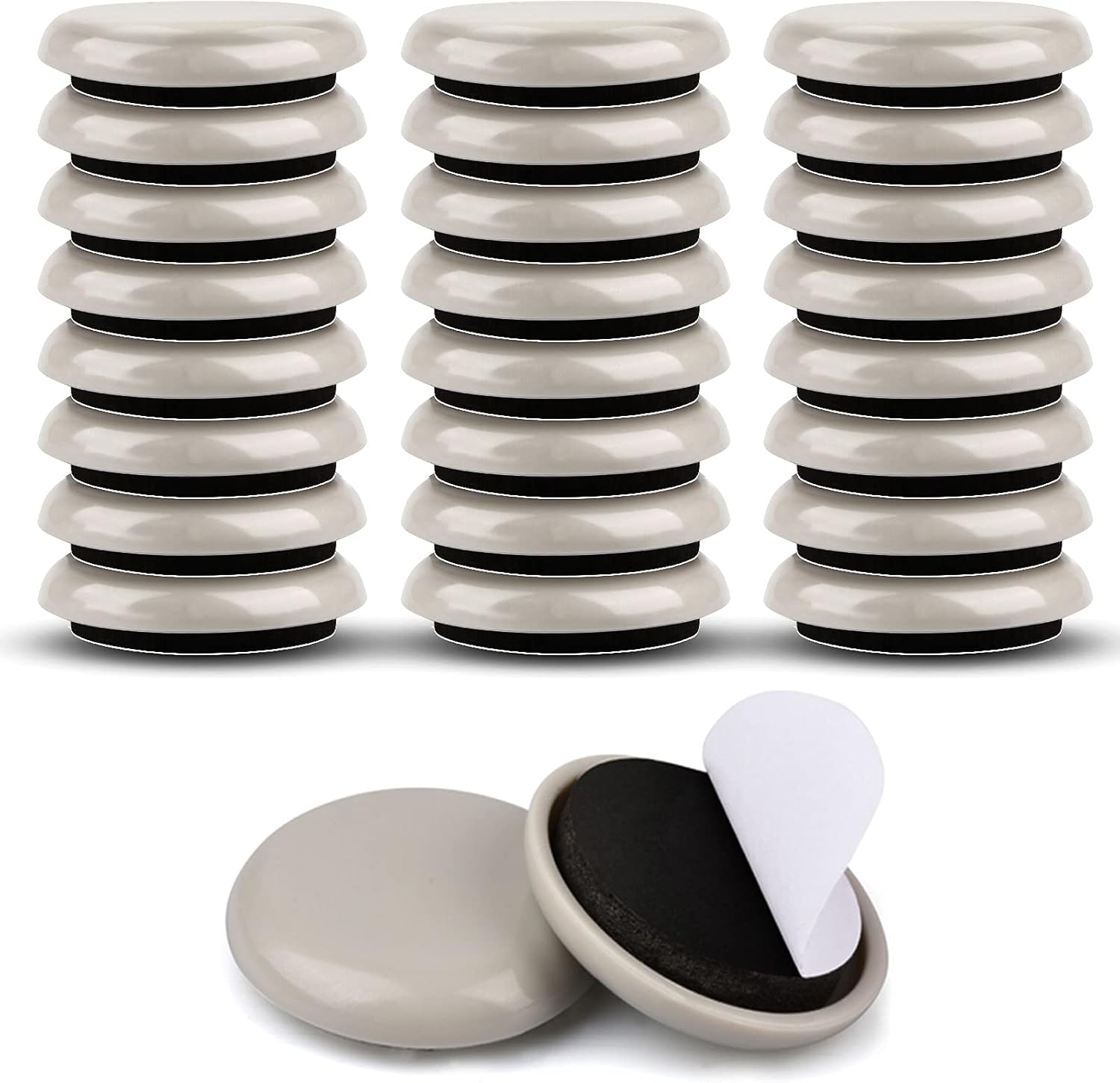 1-1/4″ Furniture Sliders for Carpet & Hardwood Floors, 24PCS Furniture Pads for Quickly and Easily Move Any Item and Protect The Floor 1-1/4″ Furniture Sliders for Carpet & Hardwood Floors, 24PCS Furniture Pads for Quickly and Easily Move Any Item and Protect The Floor