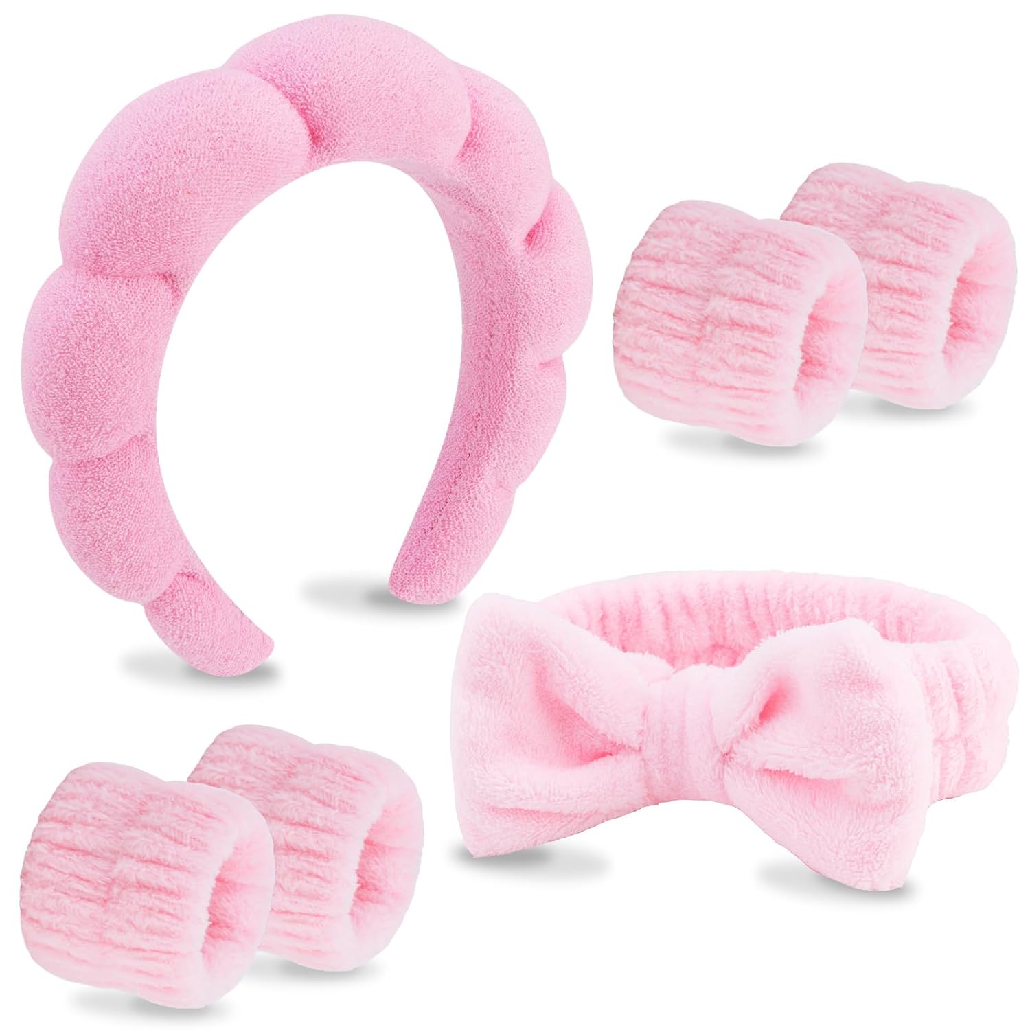 VELSCRUN 6 Pack Hairband, Pink Microfiber Spa Headband, Makeup Headband, Face Wash Bow Tie Headband, Skincare Headbands for Women Girls Hair Accessories Gifts VELSCRUN 6 Pack Hairband, Pink Microfiber Spa Headband, Makeup Headband, Face Wash Bow Tie Headband, Skincare Headbands for Women Girls Hair Accessories Gifts