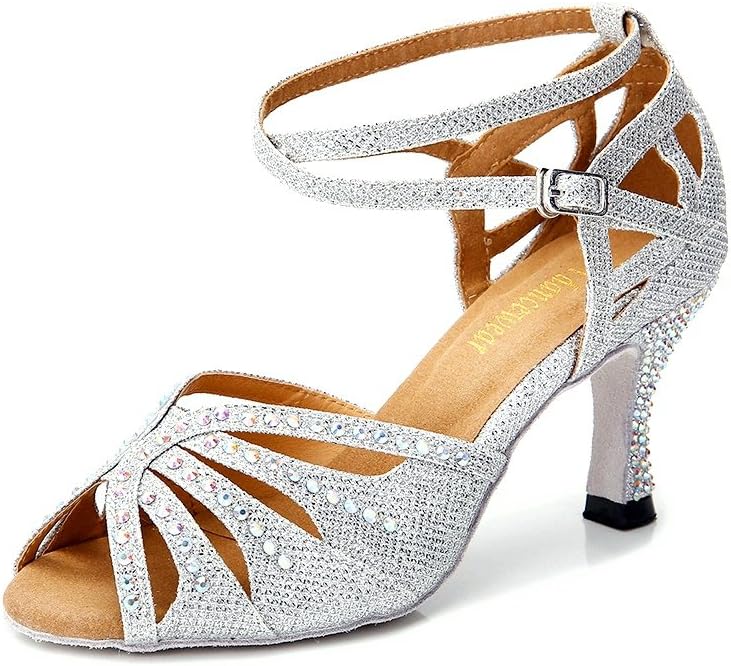 Women Rhinestone Ballroom Dance Shoes Latin Salsa Performance Dance Shoes Women Rhinestone Ballroom Dance Shoes Latin Salsa Performance Dance Shoes