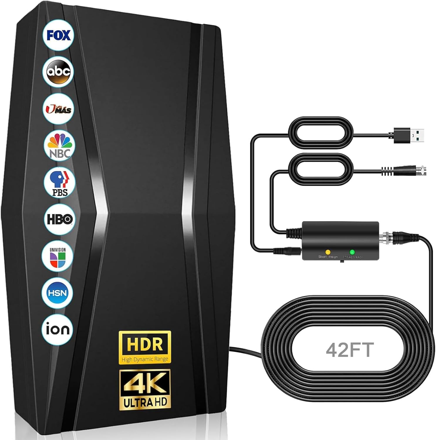 1100+ Miles TV Antenna Indoor,Digital TV Antenna for Smart TV with Strongest Amplifier Signal Booster- High Gain HD TV Antenna for Local Channels -42ft Coax HDTV Cable-Support 8K 4K1080p 1100+ Miles TV Antenna Indoor,Digital TV Antenna for Smart TV with Strongest Amplifier Signal Booster- High Gain HD TV Antenna for Local Channels -42ft Coax HDTV Cable-Support 8K 4K1080p