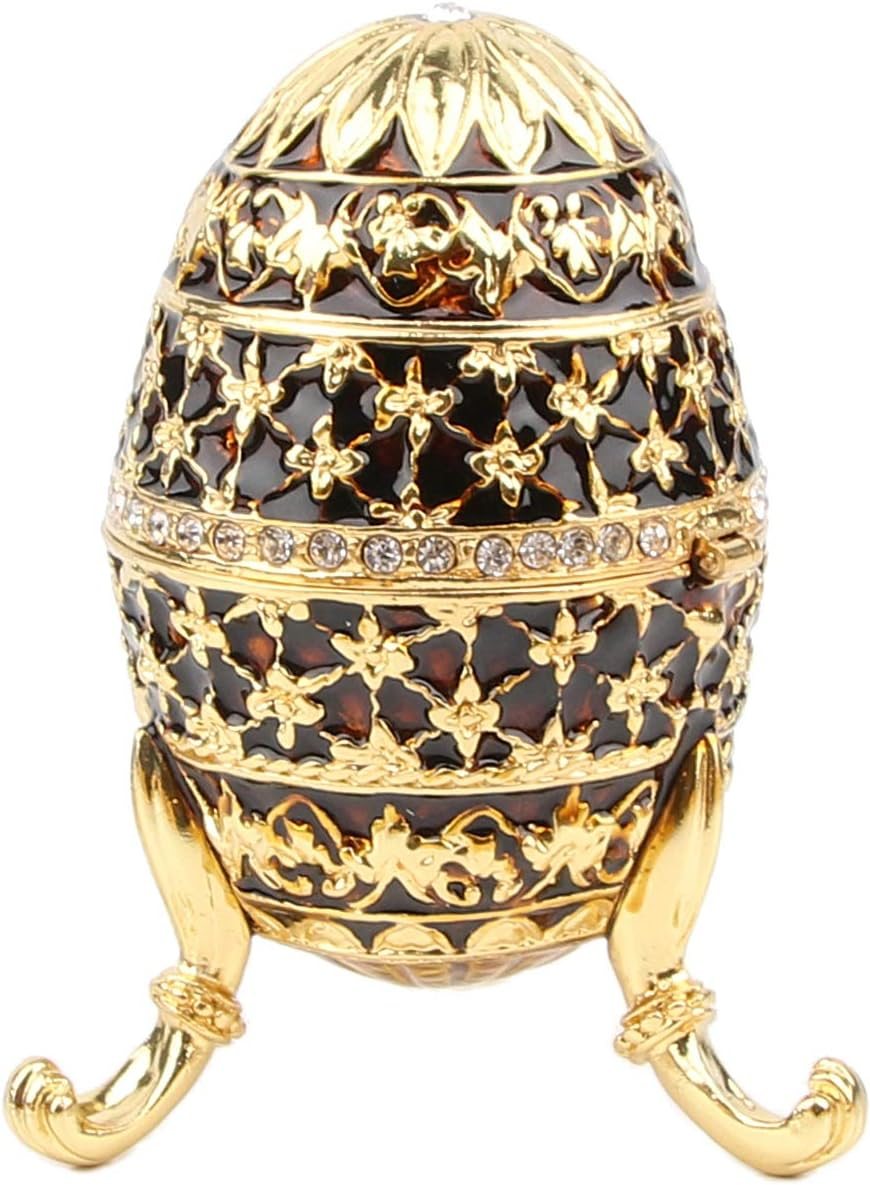 SEVENBEES Faberge Egg Collection Gift Trinket Box Hinged Jewelry Boxes Hand Painted Jewelry Boxes Ring Hoder SEVENBEES Faberge Egg Collection Gift Trinket Box Hinged Jewelry Boxes Hand Painted Jewelry Boxes Ring Hoder