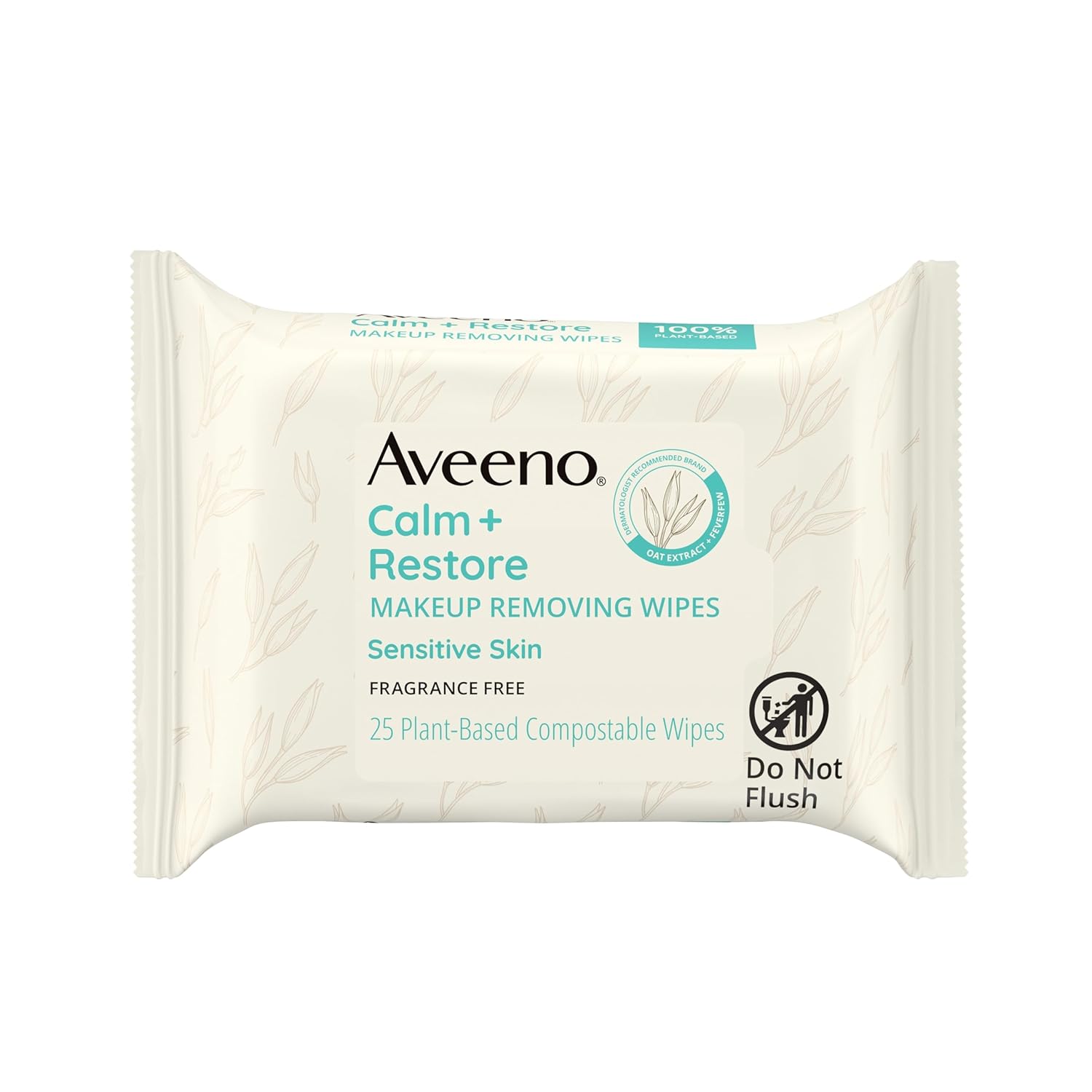 Aveeno Calm + Restore Nourishing Makeup Remover Face Wipes, Fragrance Free Facial Cleansing Towelettes with Oat Extract & Calming Feverfew, Alcohol Free, 100% Plant-Based Cloth, 25 ct Aveeno Calm + Restore Nourishing Makeup Remover Face Wipes, Fragrance Free Facial Cleansing Towelettes with Oat Extract & Calming Feverfew, Alcohol Free, 100% Plant-Based Cloth, 25 ct