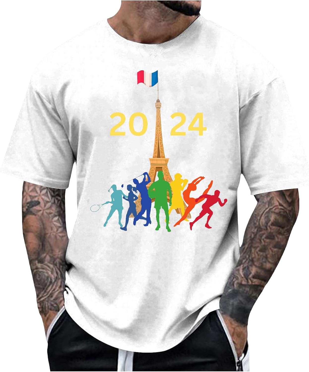 Men’s Polo Shirts 2024 France Fashion Short Sleeve Tops Tower Letter Print Casual T Shirts Men Tunic Tops Summer Blouse Men’s Polo Shirts 2024 France Fashion Short Sleeve Tops Tower Letter Print Casual T Shirts Men Tunic Tops Summer Blouse