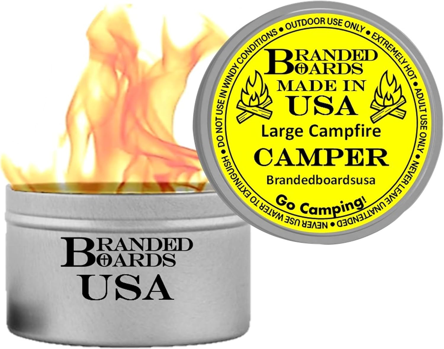 | Made in USA | Portable Mini Bonfire Campfire in a Can | Reusable & up to 5 Hours of Burn Time | Picnics Parties S’Mores Gifts Bushcraft Camping Survival Emergencies | Made in USA | Portable Mini Bonfire Campfire in a Can | Reusable & up to 5 Hours of Burn Time | Picnics Parties S’Mores Gifts Bushcraft Camping Survival Emergencies