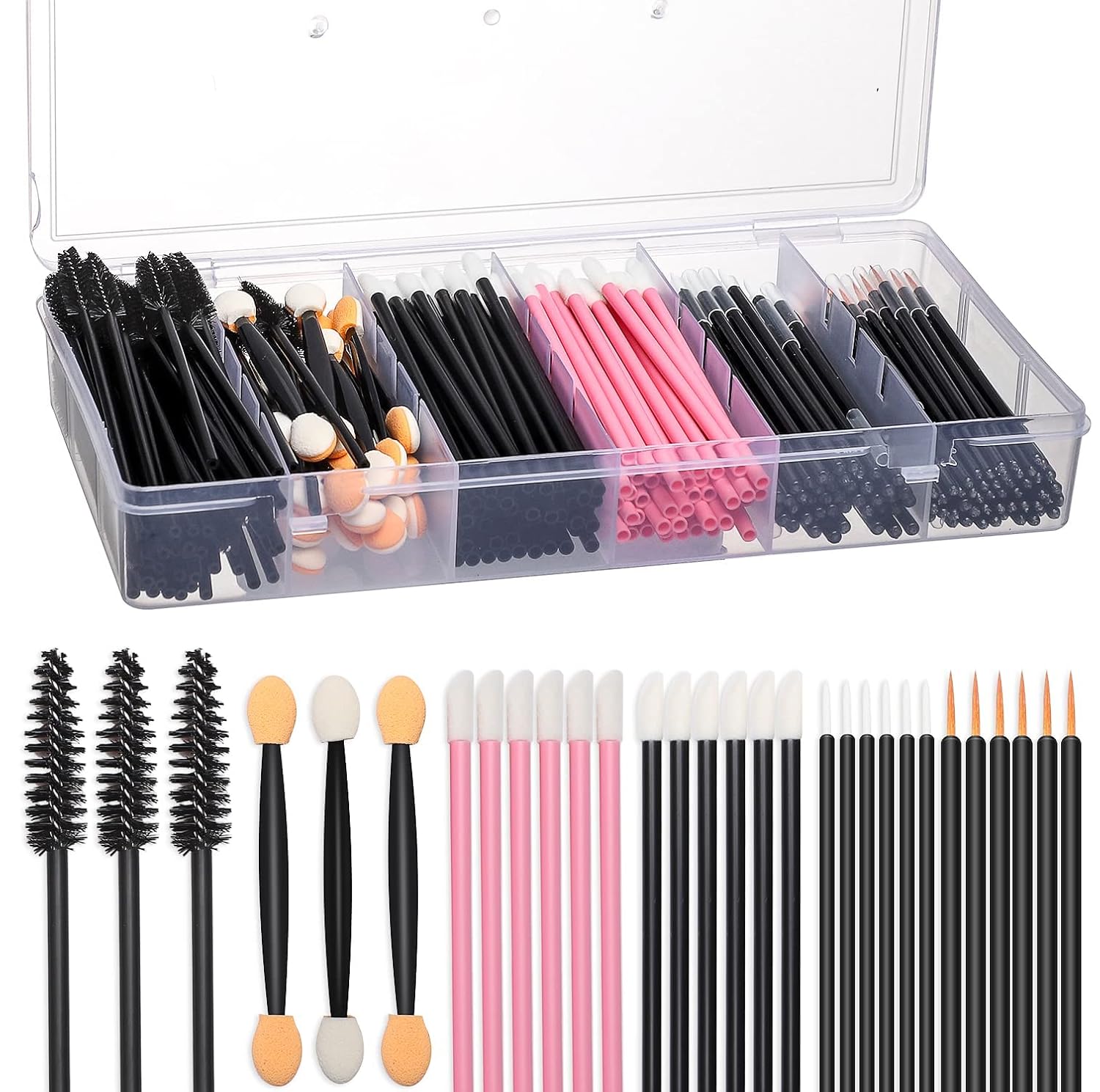 300pcs Disposable Makeup Tool Kit,Brow brush/Mascara brush/Lip Applicators/Eyeshadow applicators/Eye liner brush,JASSINS Makeup Disposable Accessories With Organizer Box 300pcs Disposable Makeup Tool Kit,Brow brush/Mascara brush/Lip Applicators/Eyeshadow applicators/Eye liner brush,JASSINS Makeup Disposable Accessories With Organizer Box