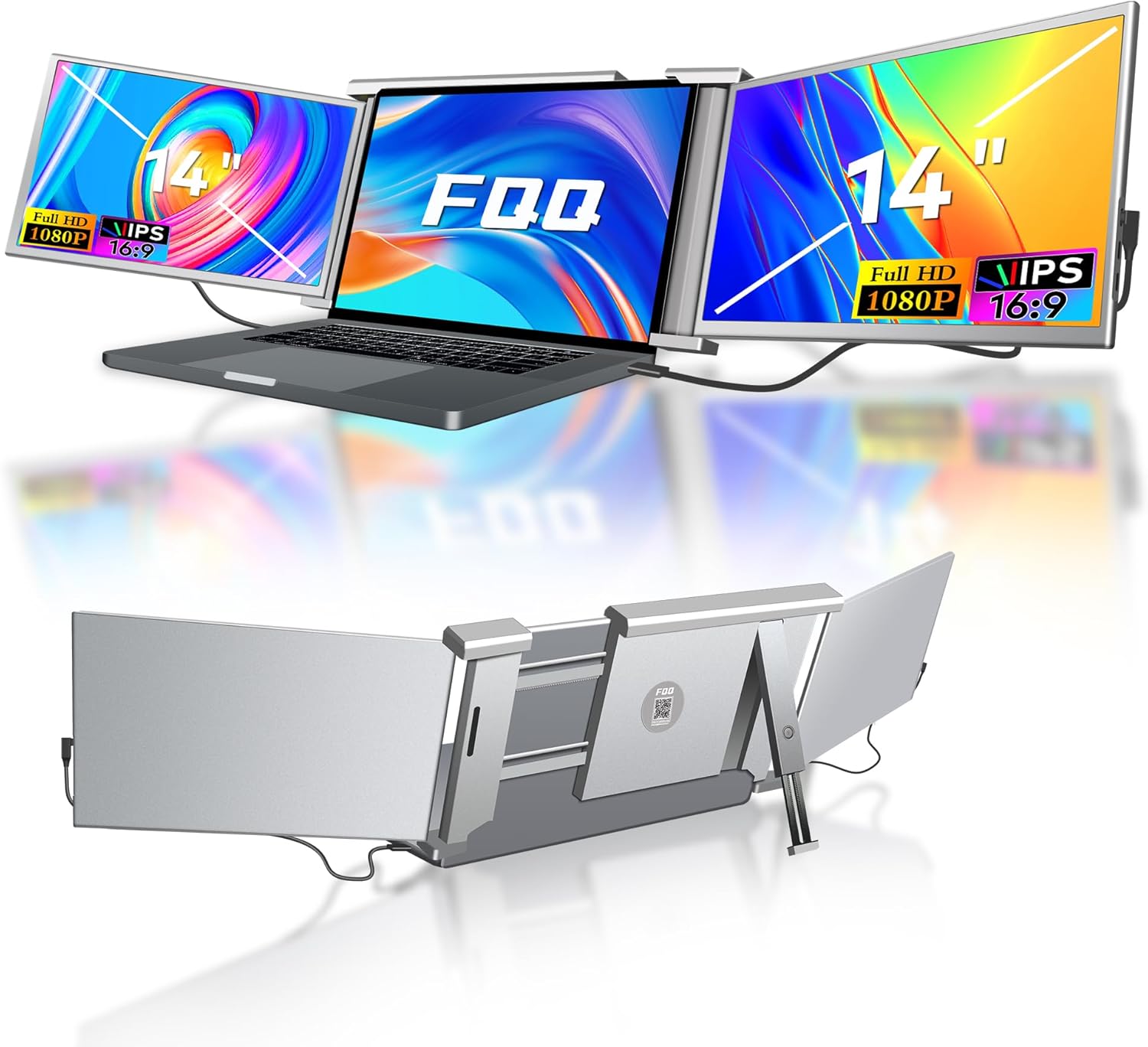 14” Full HD IPS Laptop Monitor Extender, Portable Dual Triple Monitor, Compatible with 13.5”-16.5” Laptops & Game Consoles, Type-C & Mini HDMI Ports, 178° Viewing Angle, 60Hz, S1 Grey 14” Full HD IPS Laptop Monitor Extender, Portable Dual Triple Monitor, Compatible with 13.5”-16.5” Laptops & Game Consoles, Type-C & Mini HDMI Ports, 178° Viewing Angle, 60Hz, S1 Grey