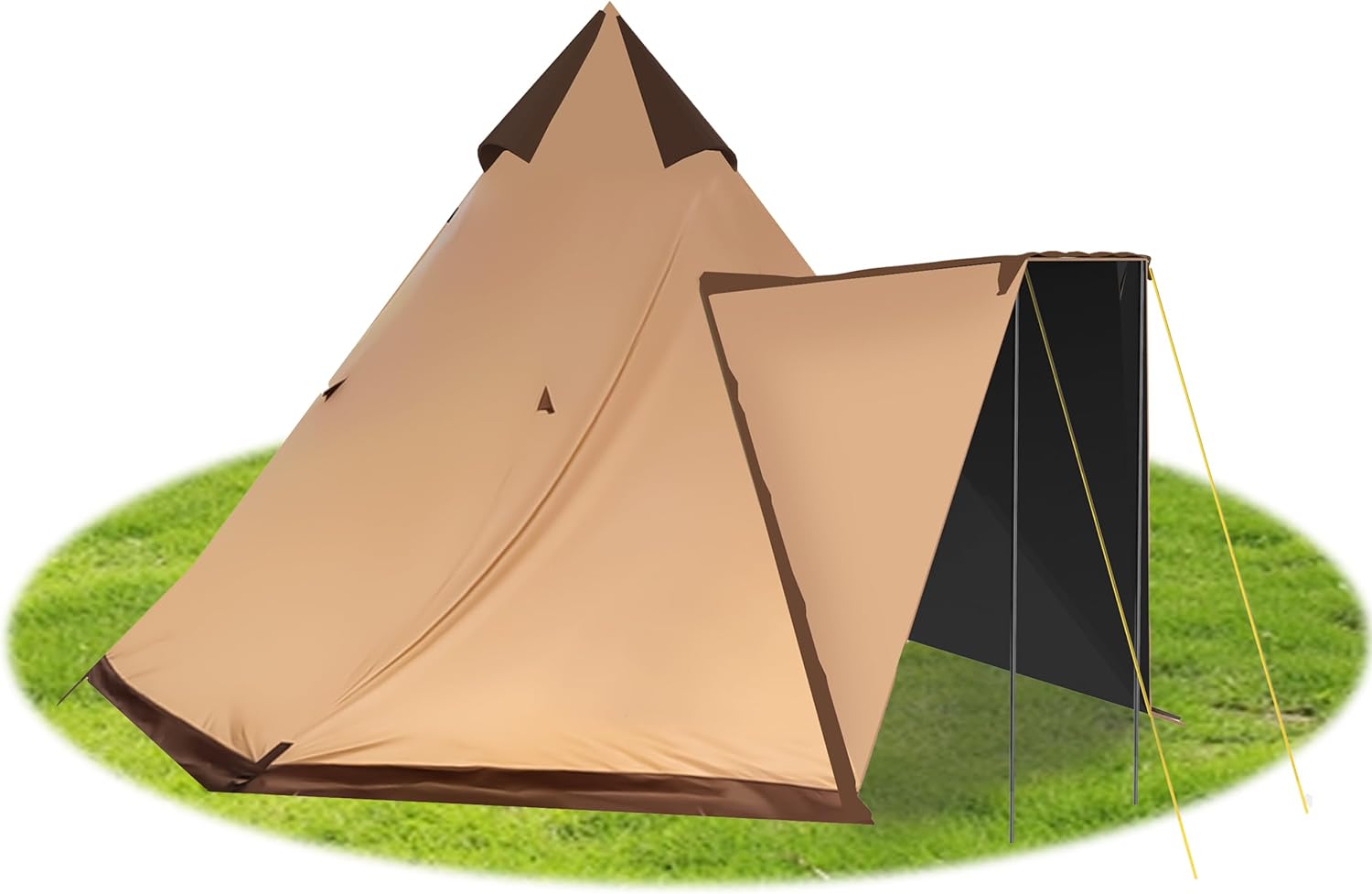4-6 Person Tents for Camping, 11.8FTx12.8FTx8.5FT Yurt Tent Camping Tent, Waterproof Adult Tipi Tents for Family Camping Backpacking Hiking Hunting Fishing 4-6 Person Tents for Camping, 11.8FTx12.8FTx8.5FT Yurt Tent Camping Tent, Waterproof Adult Tipi Tents for Family Camping Backpacking Hiking Hunting Fishing