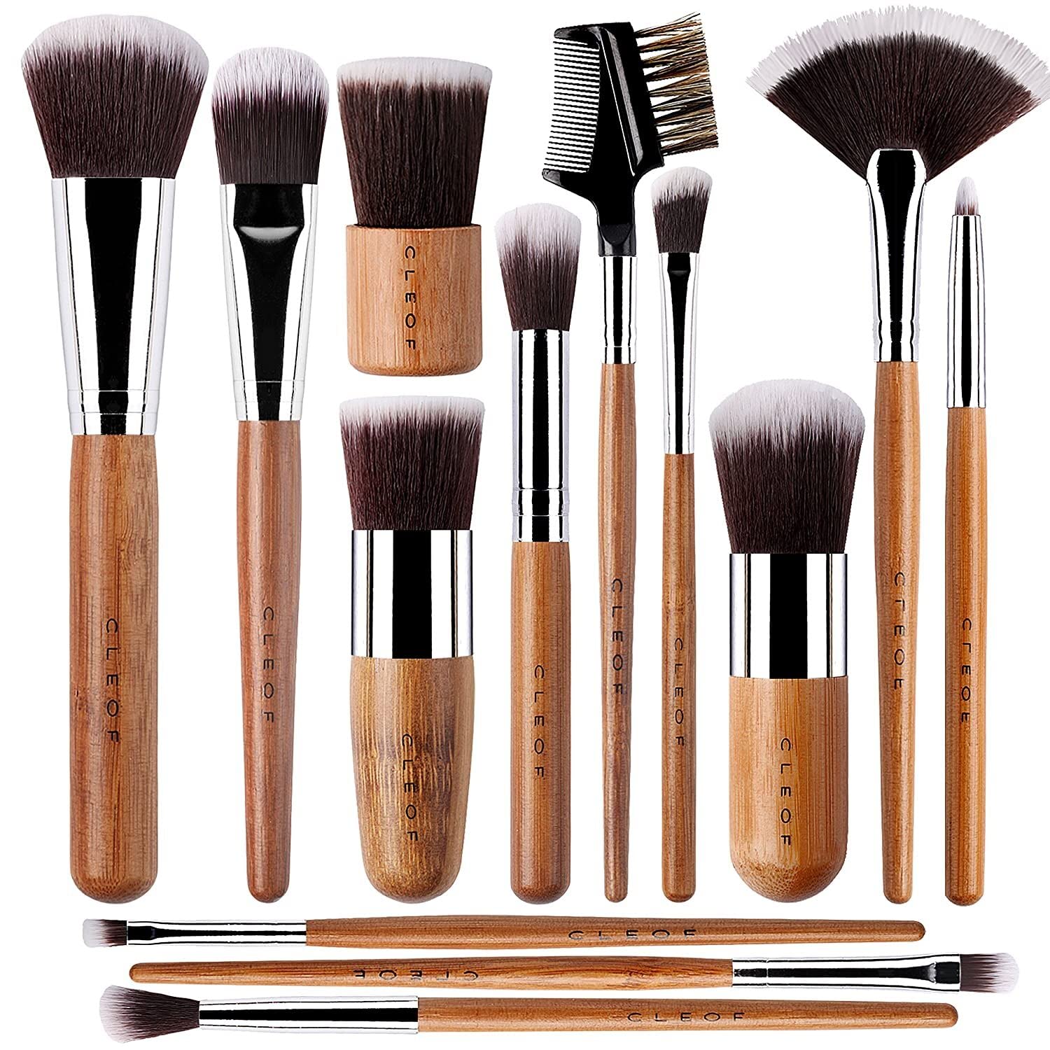 13 Bamboo Makeup Eye Brow Brushes Professional Set – Vegan & Cruelty Free – Eye shadow, Eyebrow, Eyeliner, Blending, Foundation, Blending, Blush, Powder Kabuki Brushes.… 13 Bamboo Makeup Eye Brow Brushes Professional Set – Vegan & Cruelty Free – Eye shadow, Eyebrow, Eyeliner, Blending, Foundation, Blending, Blush, Powder Kabuki Brushes.…
