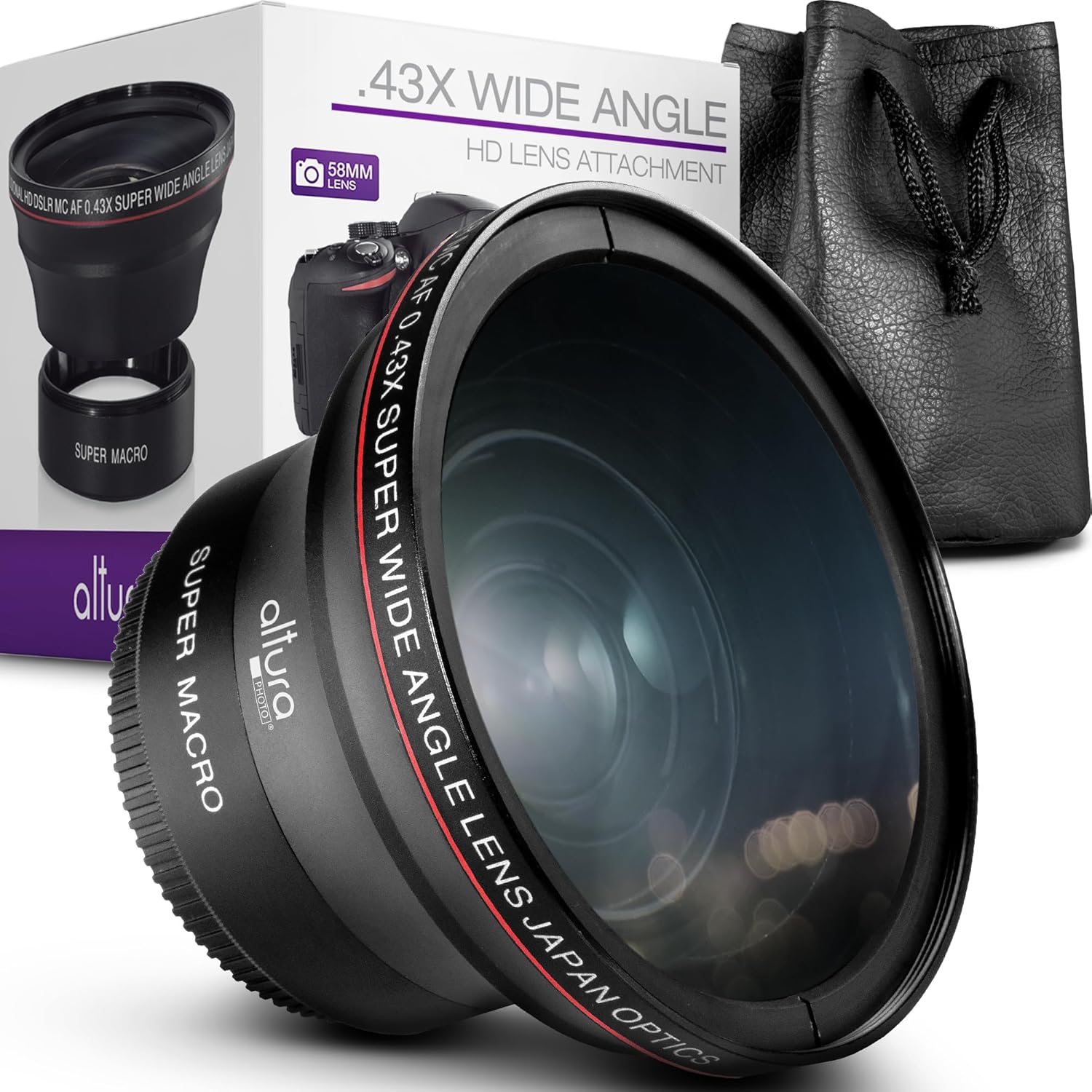 58MM 0.43x Altura Photo Professional HD Wide Angle Lens (w/Macro Portion) for Canon EOS 70D 77D 80D 90D Rebel T8i T7 T7i T6i T6s T6 SL2 SL3 DSLR Cameras 58MM 0.43x Altura Photo Professional HD Wide Angle Lens (w/Macro Portion) for Canon EOS 70D 77D 80D 90D Rebel T8i T7 T7i T6i T6s T6 SL2 SL3 DSLR Cameras