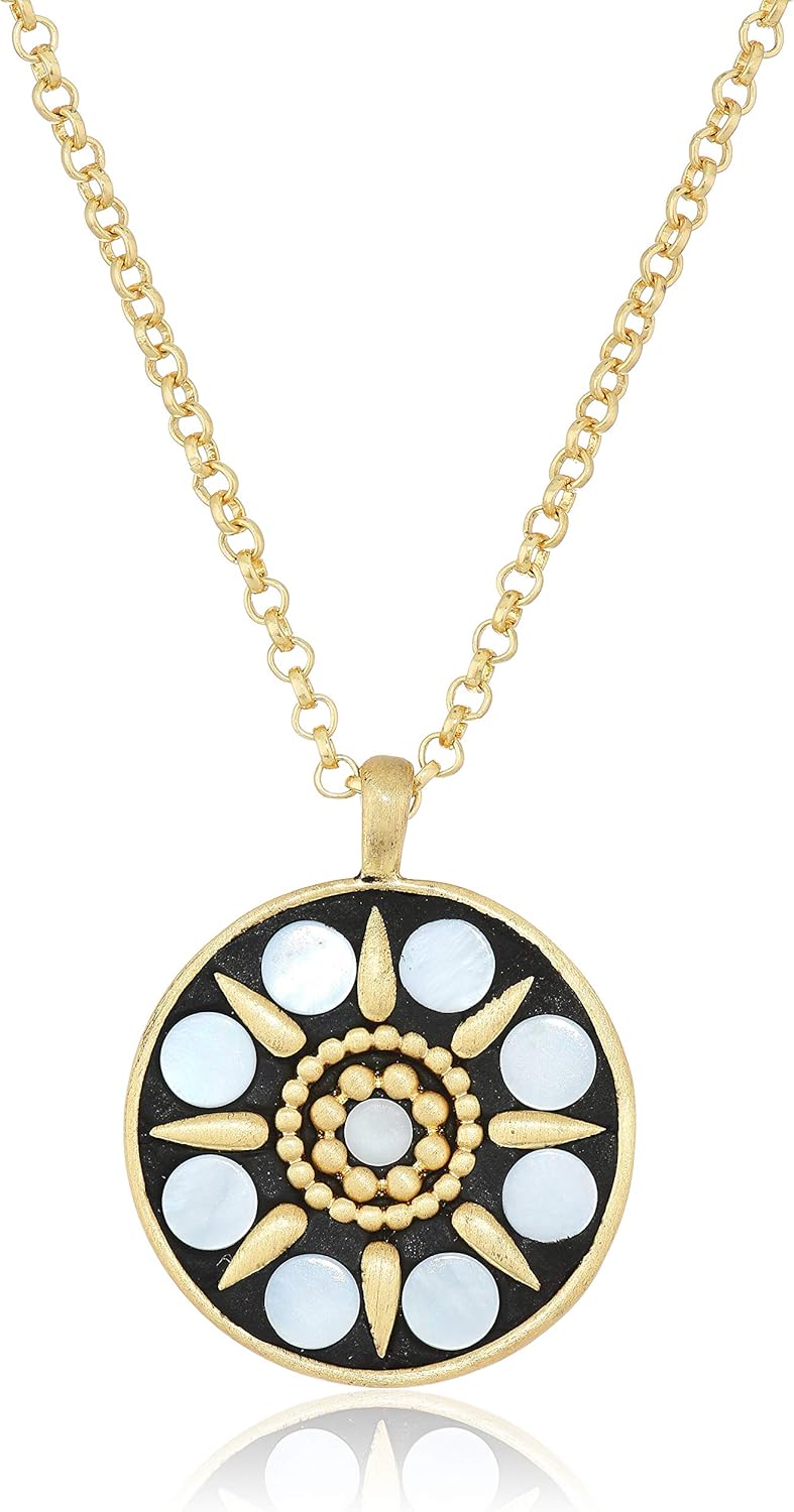 Lucky Brand Womens Hammered Motherofpearl Pendant Necklace Lucky Brand Womens Hammered Motherofpearl Pendant Necklace