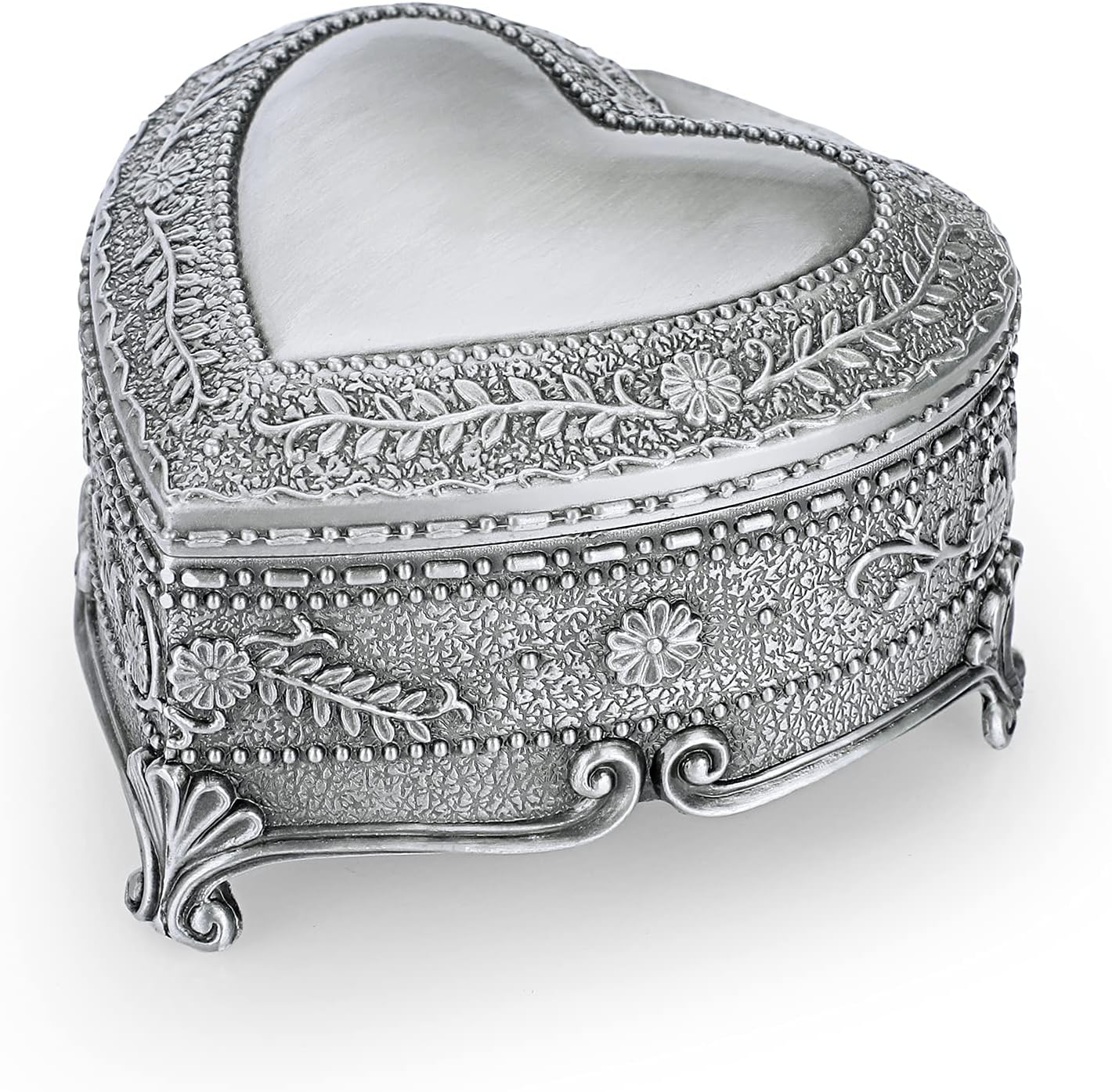 Hipiwe Vintage Heart Shape Jewelry Box – Antique Ring/Earrings/Necklace Storage Organizer Case, Metal Treasure Chest Trinket Keepsake Gift Box for Women And Girls, Medium Hipiwe Vintage Heart Shape Jewelry Box – Antique Ring/Earrings/Necklace Storage Organizer Case, Metal Treasure Chest Trinket Keepsake Gift Box for Women And Girls, Medium