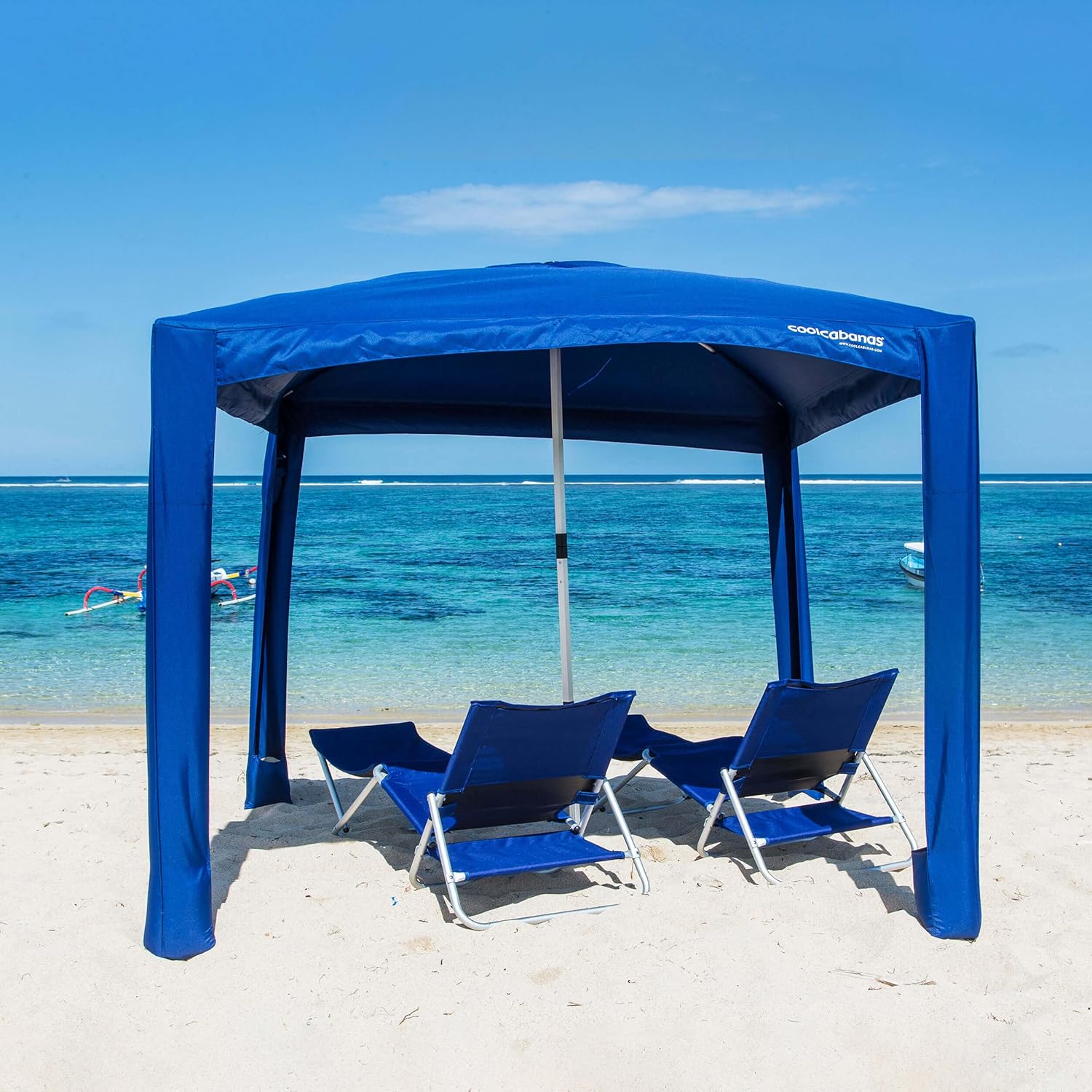 CoolCabana Beach Shade Tent – Easy Setup, UPF 50+ Protection, Large & Medium Sizes, Compact & Wind Resistant – Beach Cabana for The Whole Family – Solid Navy, Medium CoolCabana Beach Shade Tent – Easy Setup, UPF 50+ Protection, Large & Medium Sizes, Compact & Wind Resistant – Beach Cabana for The Whole Family – Solid Navy, Medium