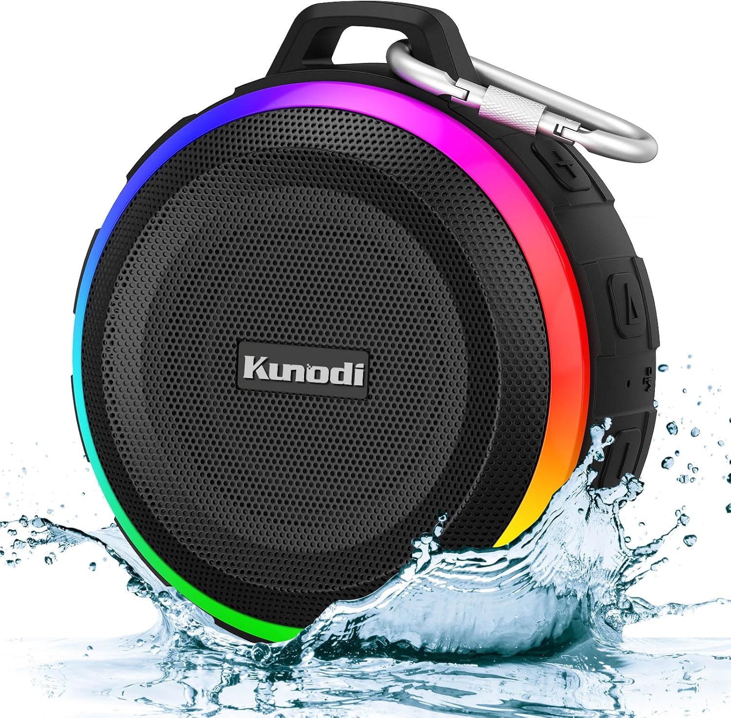 Kunodi Bluetooth Shower Speaker with IPX7 Waterproof, Dynamic Lights, Crisp Clear Sound, True Wireless Stereo, Clip Portable for Pool Beach Boat Kayak Float Golf Gift Kunodi Bluetooth Shower Speaker with IPX7 Waterproof, Dynamic Lights, Crisp Clear Sound, True Wireless Stereo, Clip Portable for Pool Beach Boat Kayak Float Golf Gift