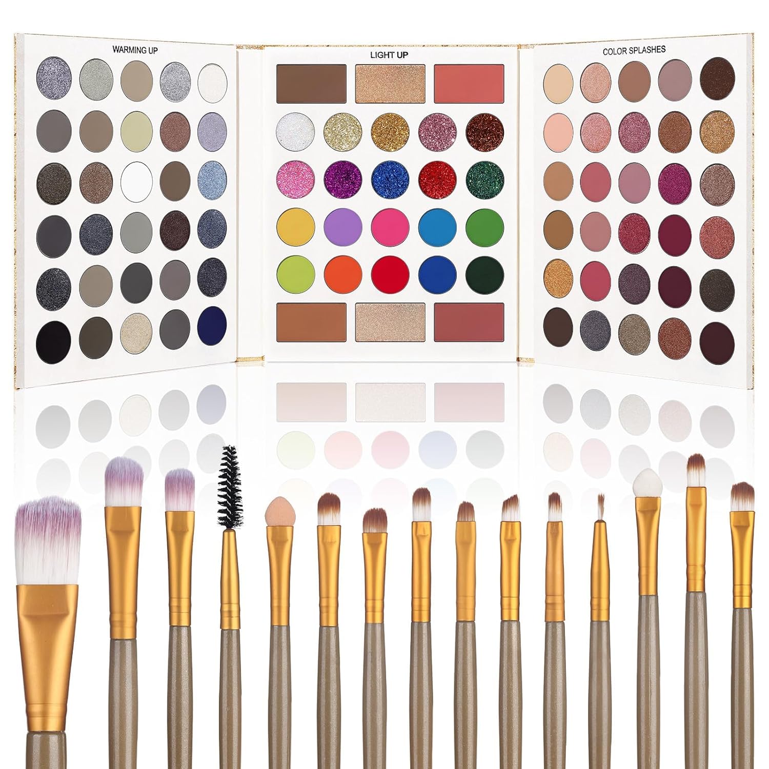UCANBE Eyeshadow Palette with Brushes Makeup Sets, Pigmented Eye Makeup Pallet Holiday Gift Set, Goth Smokey Rosy Neutral Glitter Rainbow Eye Shadows & Contour Highlight Blush All-in-One Make Up Kit UCANBE Eyeshadow Palette with Brushes Makeup Sets, Pigmented Eye Makeup Pallet Holiday Gift Set, Goth Smokey Rosy Neutral Glitter Rainbow Eye Shadows & Contour Highlight Blush All-in-One Make Up Kit