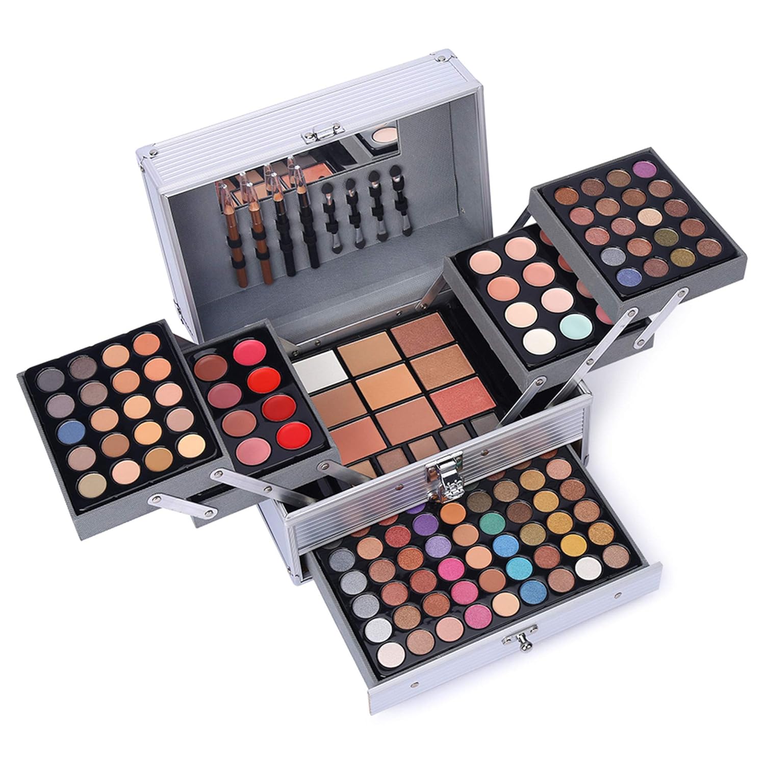 132 Color All In One Makeup Gift Set Kit- Includes 94 Eyeshadow, 12 Lip Gloss, 12 Concealer, 5 Eyebrow powder, 3 Face Powder, 3 Blush, 3 Contour Shade, 2 Lip Liners, 2 Eye Liners, 4 Eyeshadow Brush 132 Color All In One Makeup Gift Set Kit- Includes 94 Eyeshadow, 12 Lip Gloss, 12 Concealer, 5 Eyebrow powder, 3 Face Powder, 3 Blush, 3 Contour Shade, 2 Lip Liners, 2 Eye Liners, 4 Eyeshadow Brush