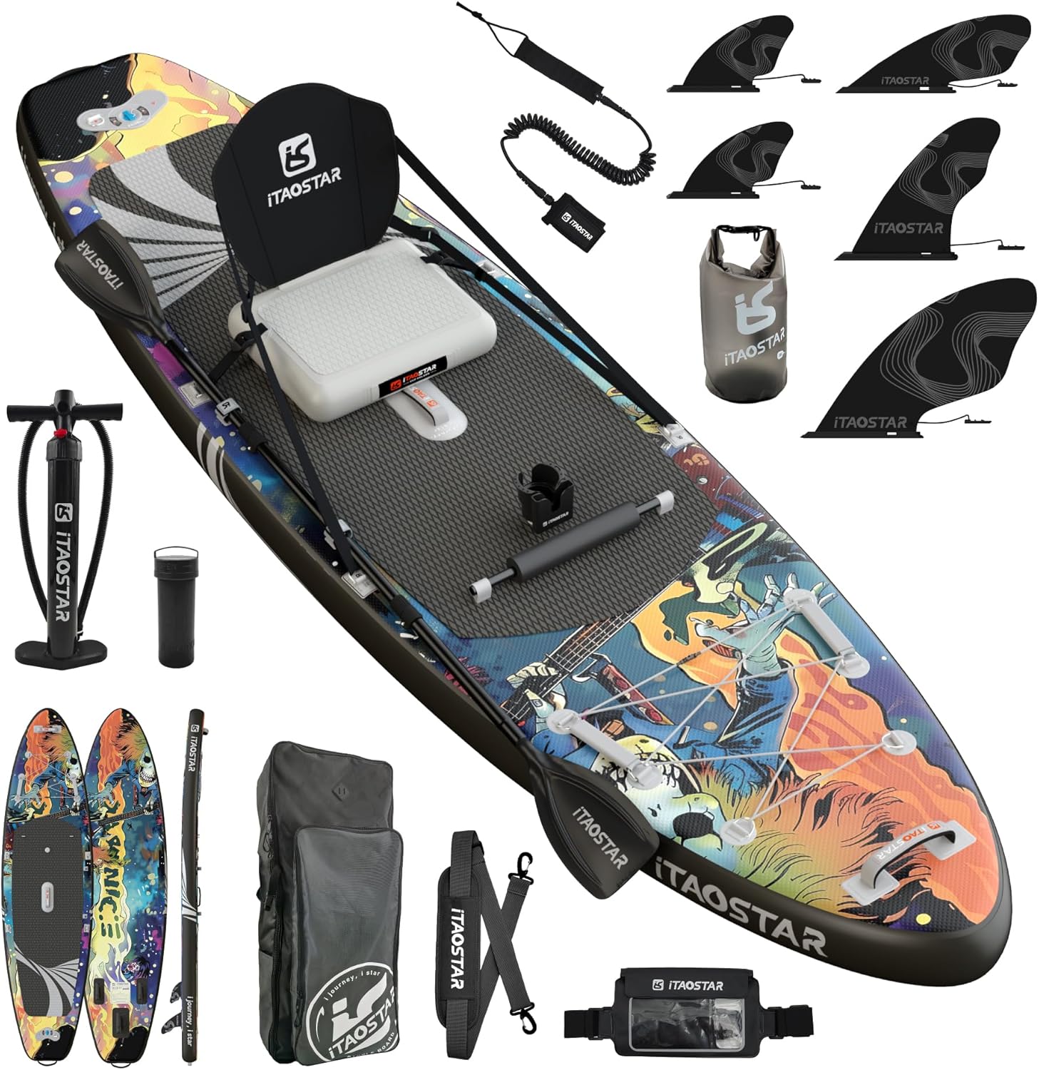 Novelty/Cyberpunk 11’6″×35” Extra Wide Paddle Board with Seat, One-Stop Premium SUP Board Gears, Tailored 5 Fins, Stable Inflatable Stand Up Paddle Boards for Youth/Adults of All Levels Novelty/Cyberpunk 11’6″×35” Extra Wide Paddle Board with Seat, One-Stop Premium SUP Board Gears, Tailored 5 Fins, Stable Inflatable Stand Up Paddle Boards for Youth/Adults of All Levels