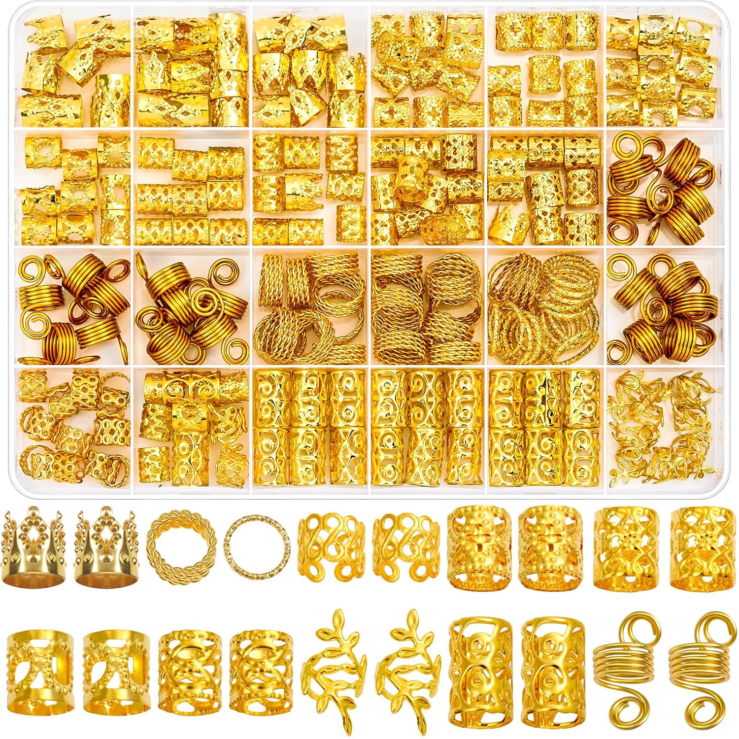 Lucomb 220 Pcs Gold Hair Jewelry for Braids, Loc Jewelry for Hair Dreadlock, Hair Charms for Women, Metal Gold Braids Rings Cuffs Clips for Dreadlock Accessories Hair Braids Jewelry Decorations Lucomb 220 Pcs Gold Hair Jewelry for Braids, Loc Jewelry for Hair Dreadlock, Hair Charms for Women, Metal Gold Braids Rings Cuffs Clips for Dreadlock Accessories Hair Braids Jewelry Decorations