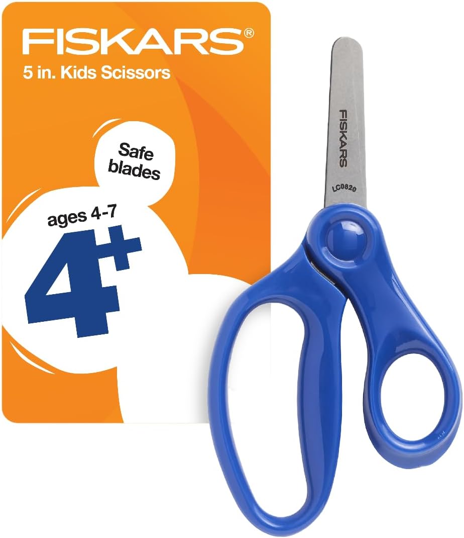 Fiskars 5″ Blunt-Tip Scissors for Kids Ages... Fiskars 5″ Blunt-Tip Scissors for Kids Ages...