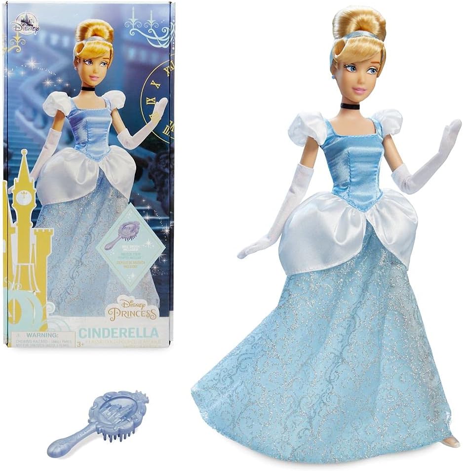 Disney Store Official Princess Classic Doll (Cinderella), 11 Inches, Includes Brush with Molded Details, Fully Posable Toy in Classic Outfit Princess Toys for Girls Disney Store Official Princess Classic Doll (Cinderella), 11 Inches, Includes Brush with Molded Details, Fully Posable Toy in Classic Outfit Princess Toys for Girls