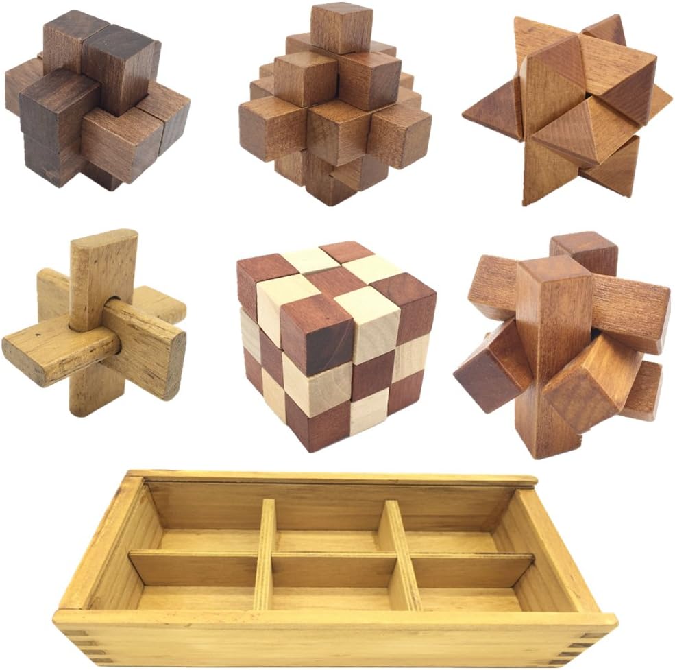 Guaishou 6-in-One 3D Luxury Wooden Brain Puzzle... Guaishou 6-in-One 3D Luxury Wooden Brain Puzzle...