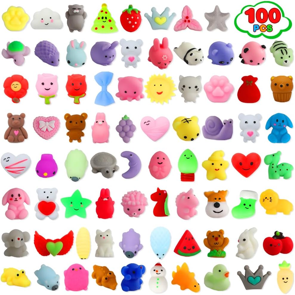 100 Pack Squishies Toys, Tiny Mochi Squishy Fidget... 100 Pack Squishies Toys, Tiny Mochi Squishy Fidget...