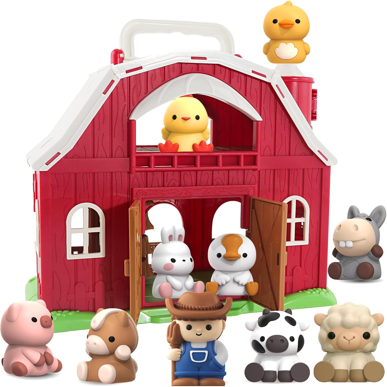 Farm Animals Big Barn Toy for 1 2 3 Year Old, Toddler Educational Montessori Toys, Farm Pretend Playset with Barn & Farmer, Christmas Birthday Easter Gift for Toddler Baby Boys Girls 1-3 Years Farm Animals Big Barn Toy for 1 2 3 Year Old, Toddler Educational Montessori Toys, Farm Pretend Playset with Barn & Farmer, Christmas Birthday Easter Gift for Toddler Baby Boys Girls 1-3 Years
