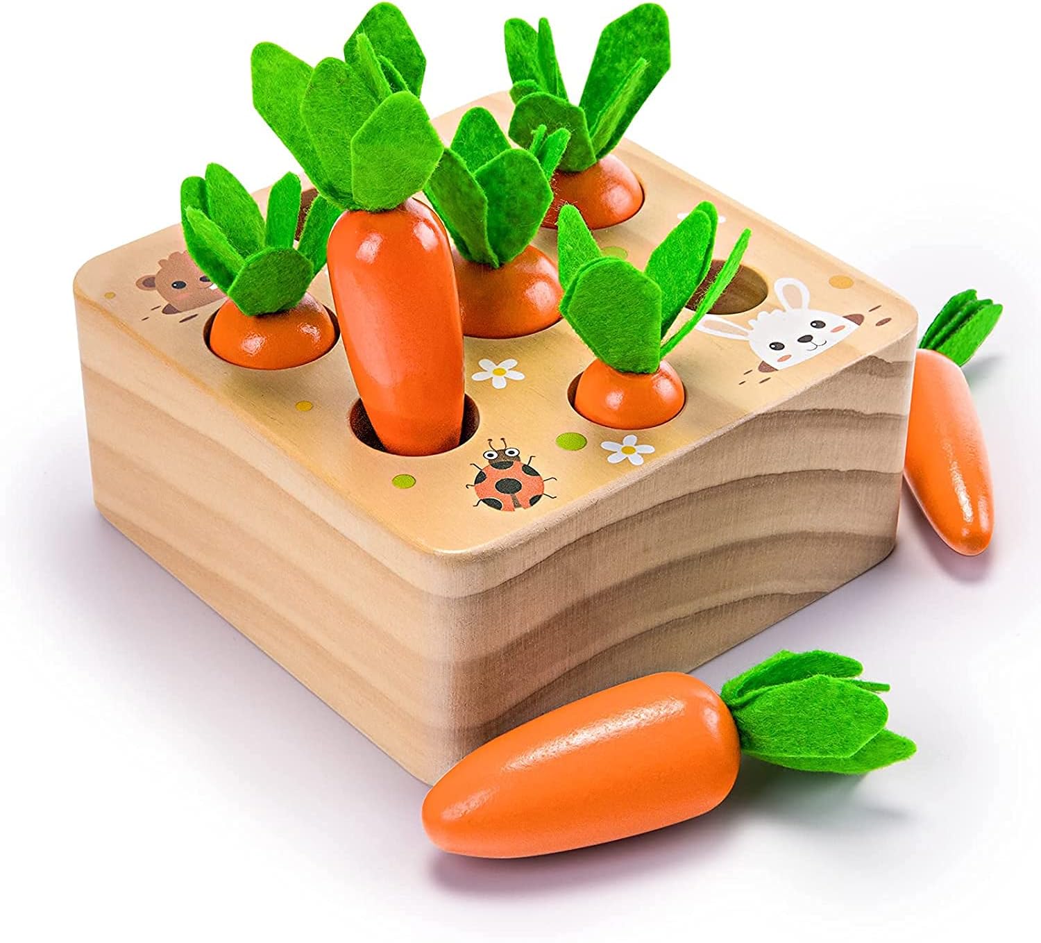 Ancaixin Montessori Toys for Babies 6-12 Months, Wooden Toys for 1 Year Old Boys and Girls, Educational Carrot Harvest Toy for Toddlers, Shape Sorting Matching Puzzle, Developmental Birthday Gifts Ancaixin Montessori Toys for Babies 6-12 Months, Wooden Toys for 1 Year Old Boys and Girls, Educational Carrot Harvest Toy for Toddlers, Shape Sorting Matching Puzzle, Developmental Birthday Gifts