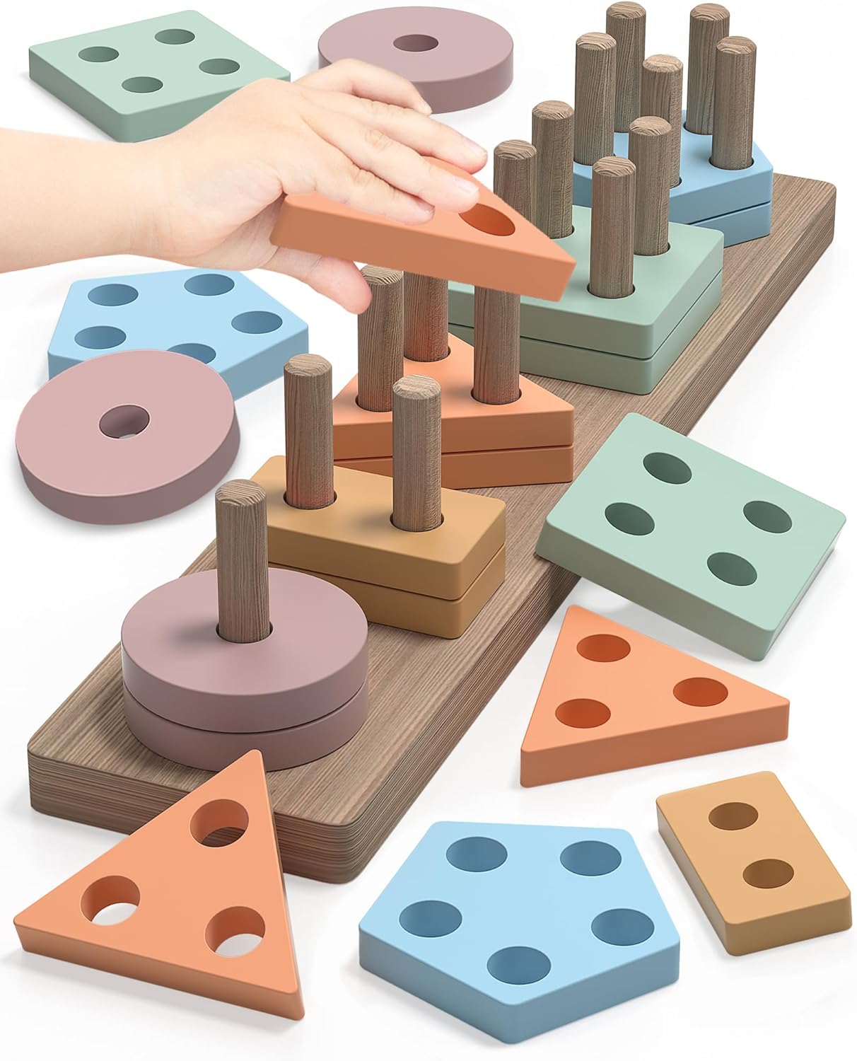Montessori Toys for 1 2 Year Old Girl and Boy, Shape Sorter Wooden Toys for Toddlers 1-3, Toddler Toys Age 1-2, 1 2 Year Old Girl Boy Gifts, Preschool Toddler Puzzles Toys Montessori Toys for 1 2 Year Old Girl and Boy, Shape Sorter Wooden Toys for Toddlers 1-3, Toddler Toys Age 1-2, 1 2 Year Old Girl Boy Gifts, Preschool Toddler Puzzles Toys