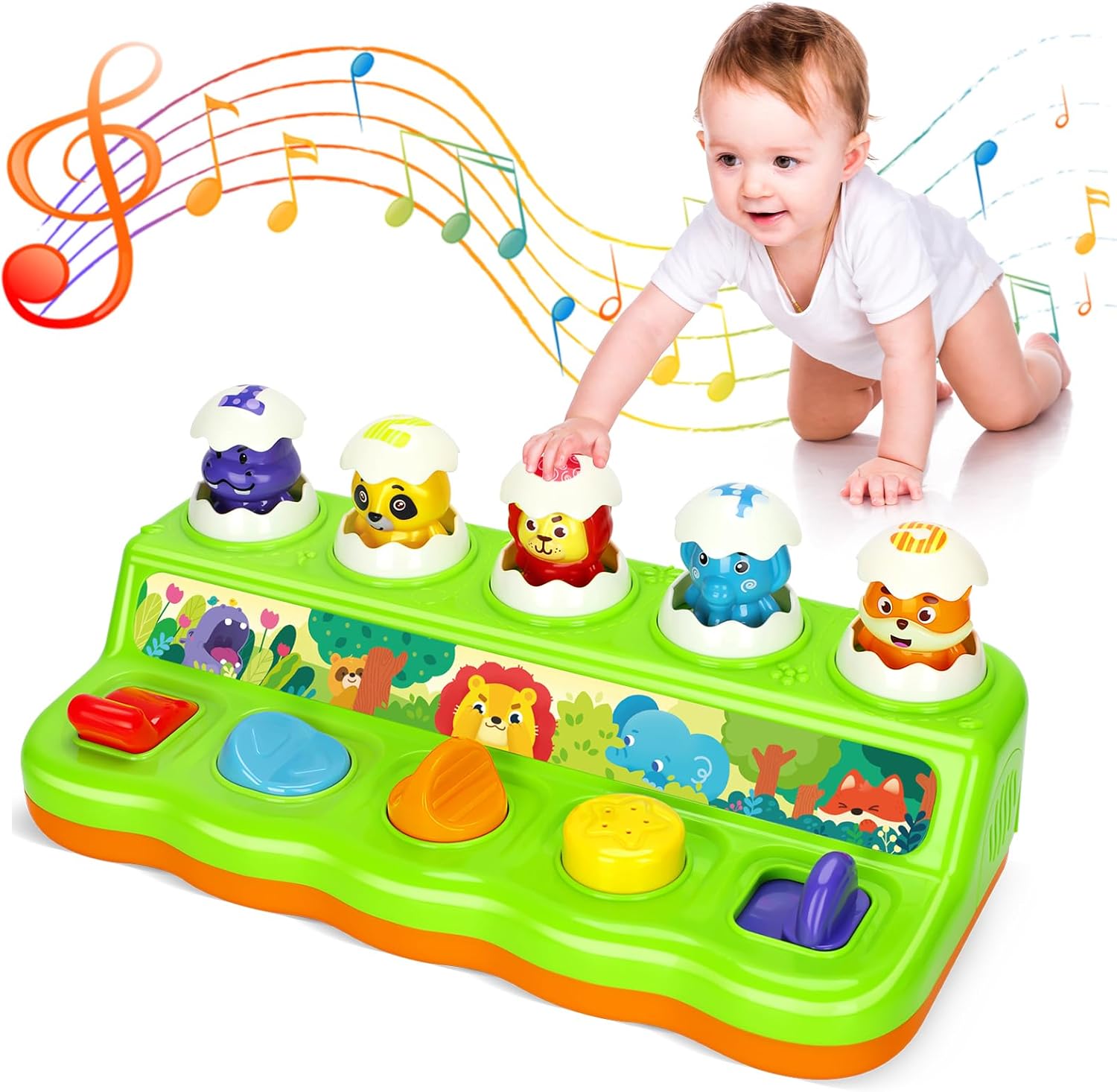 Duchong Interactive Pop up Toys for 1 Year Old Boy Girl, Montessori Cause and Effect Toys with Music & Light, Early Learning Musical Toys for Toddlers 1-3, Gift for Infants 9-12-18 Months Duchong Interactive Pop up Toys for 1 Year Old Boy Girl, Montessori Cause and Effect Toys with Music & Light, Early Learning Musical Toys for Toddlers 1-3, Gift for Infants 9-12-18 Months