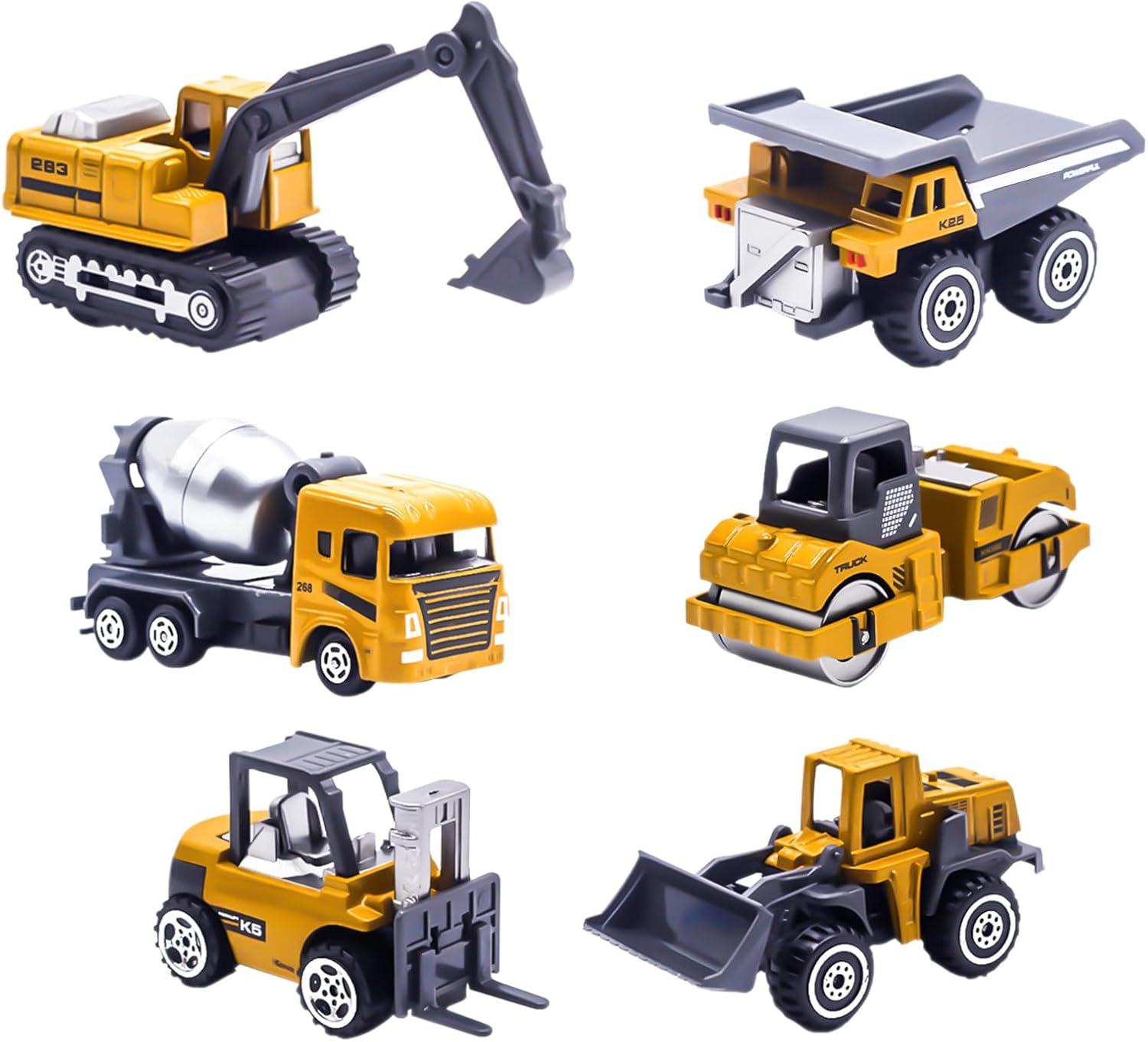 6 Pieces Construction Truck Toys, Diecast Construction... 6 Pieces Construction Truck Toys, Diecast Construction...