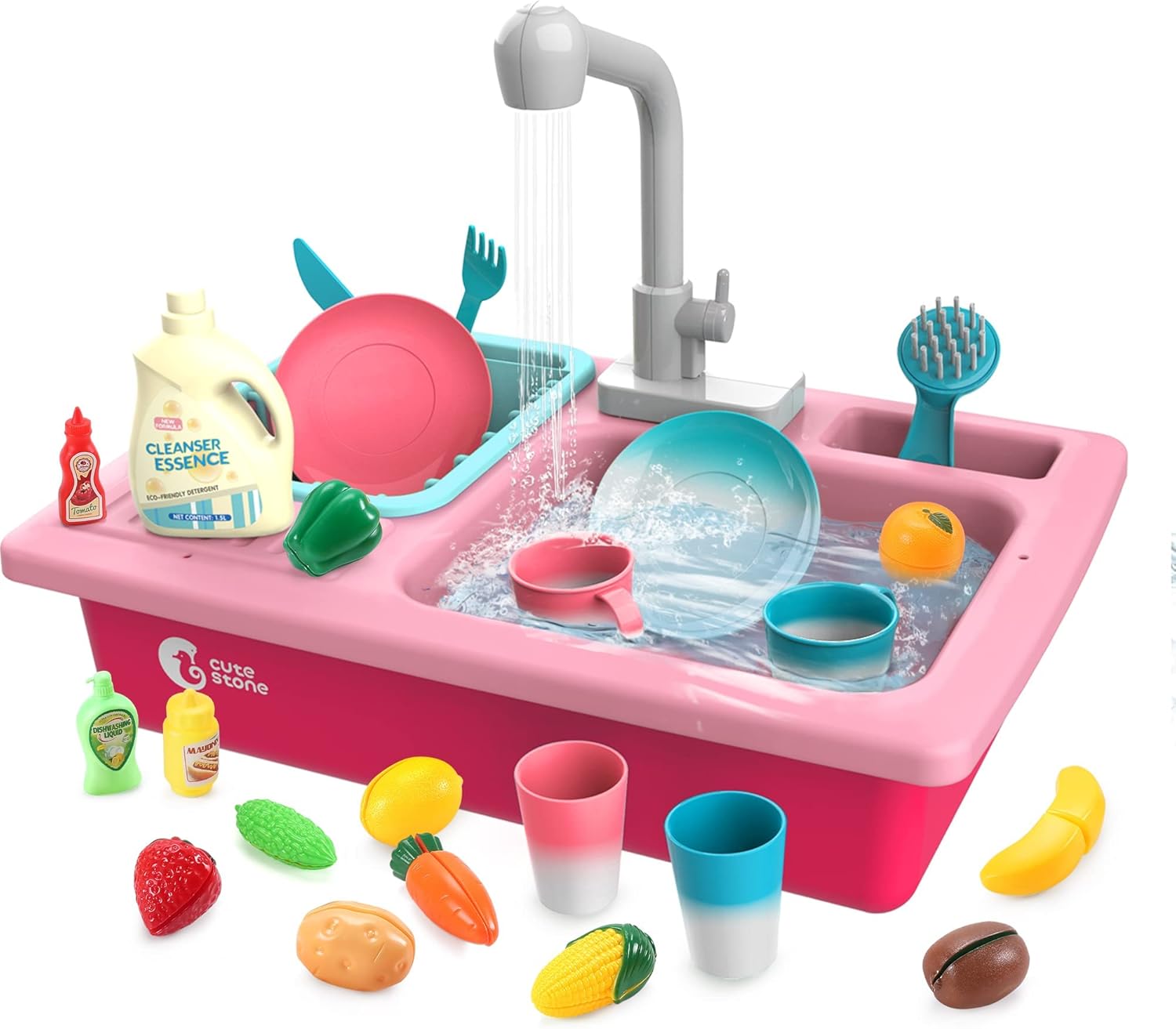 CUTE STONE Color Changing Play Kitchen Sink Toys,... CUTE STONE Color Changing Play Kitchen Sink Toys,...