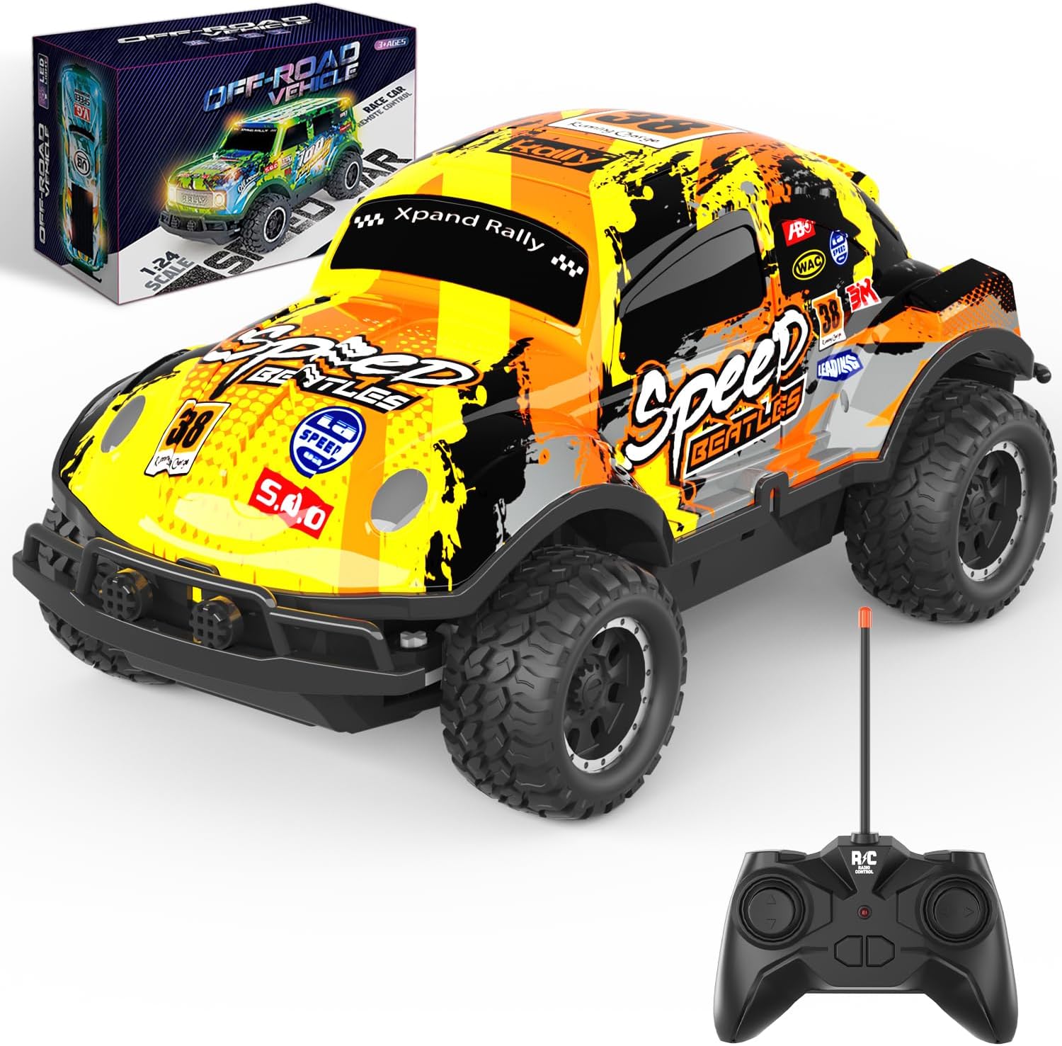 Remote Control Car, 1/24 Scale Light Up Racing... Remote Control Car, 1/24 Scale Light Up Racing...