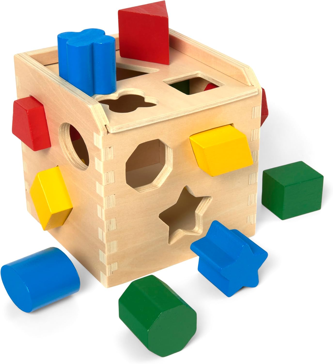 Melissa & Doug Shape Sorting Cube – Classic Wooden Toy With 12 Shapes Melissa & Doug Shape Sorting Cube – Classic Wooden Toy With 12 Shapes