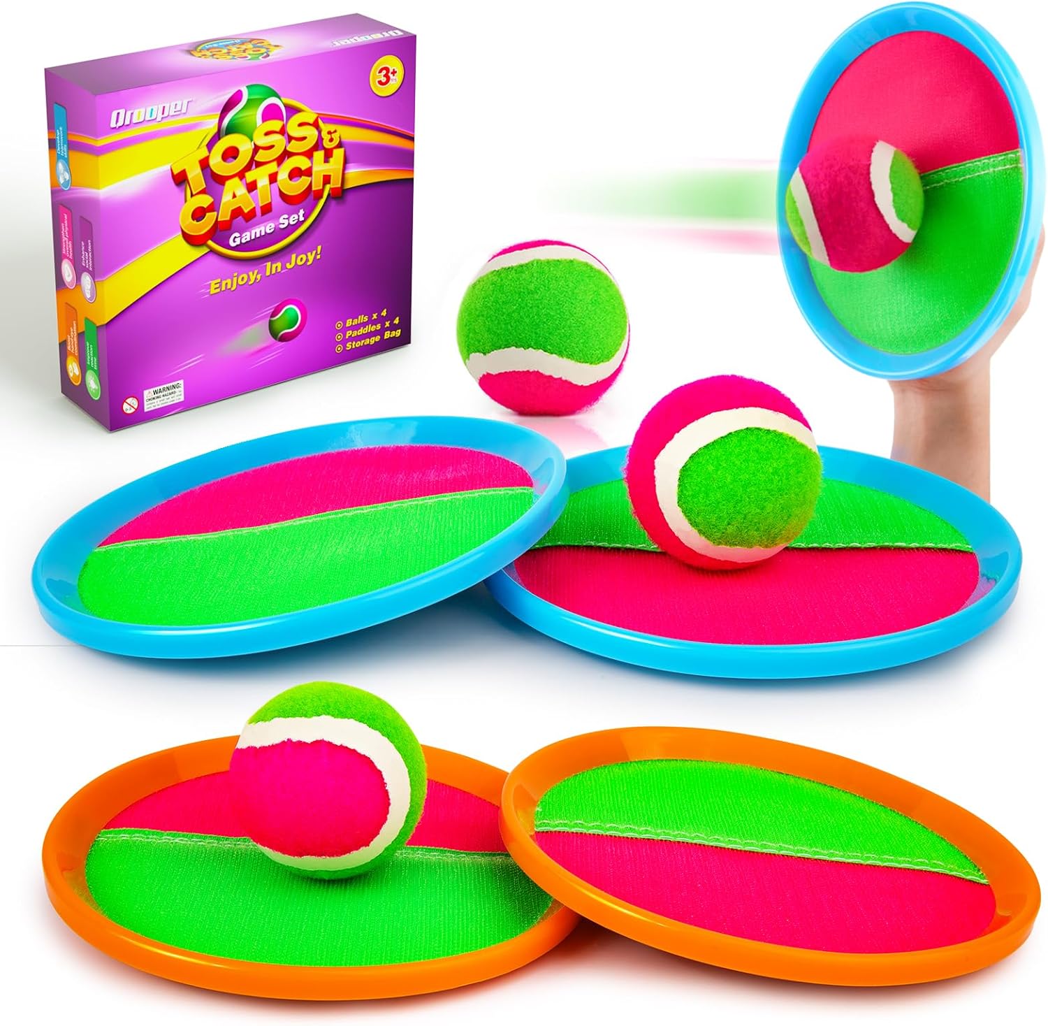 Self-Stick Toss and Catch Game Set, Paddles and... Self-Stick Toss and Catch Game Set, Paddles and...