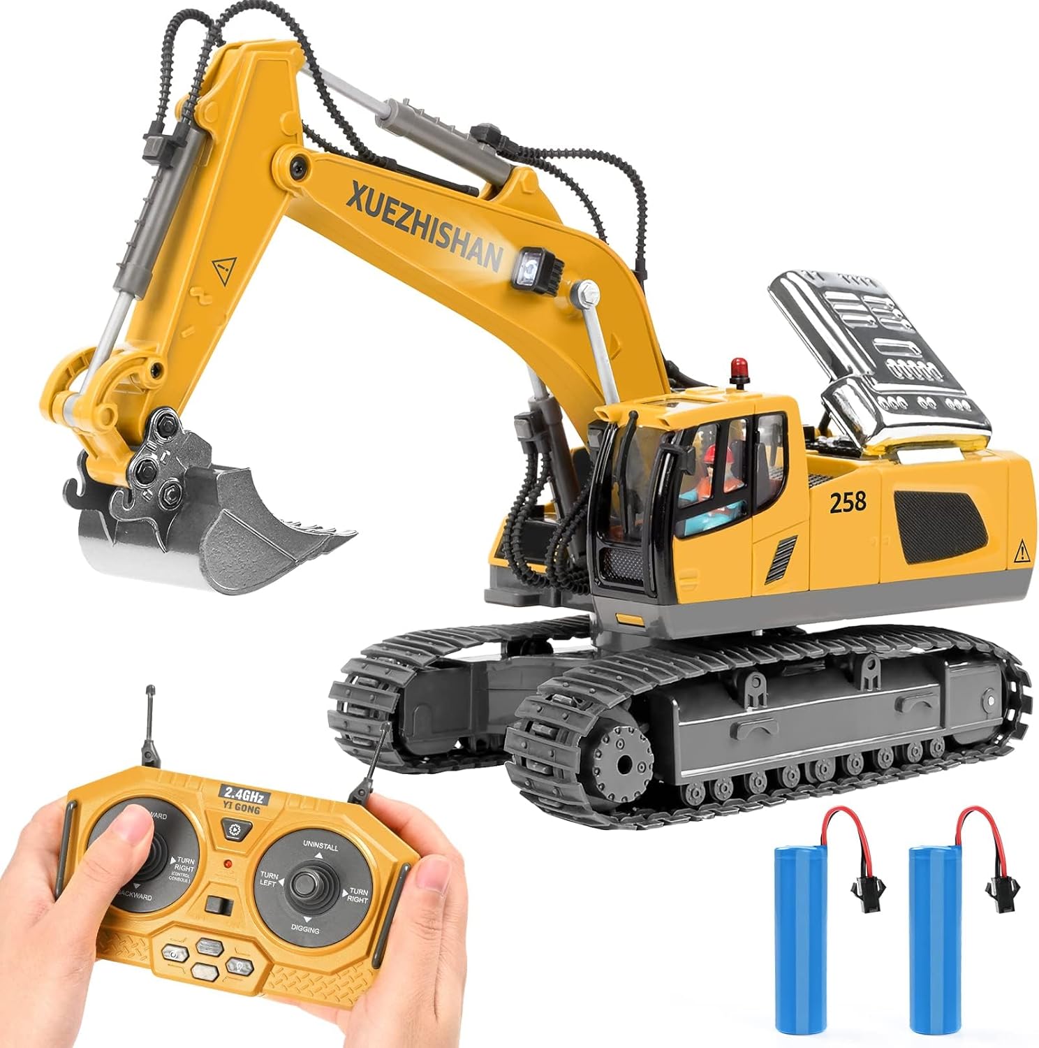 Remote Control Excavator Toys for Boys Turns 680-degree... Remote Control Excavator Toys for Boys Turns 680-degree...