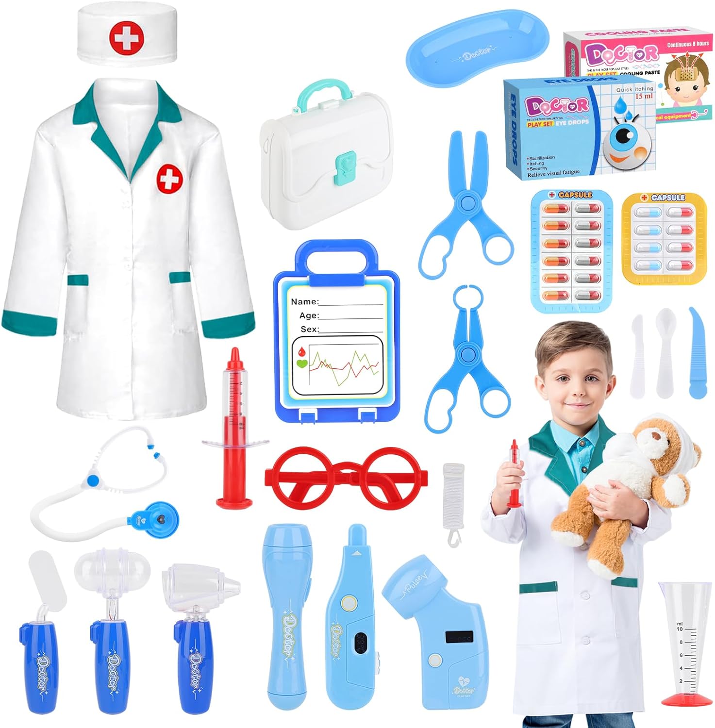 Doctor Kit Toy for Kids Pretend Play Doctor Playset,... Doctor Kit Toy for Kids Pretend Play Doctor Playset,...