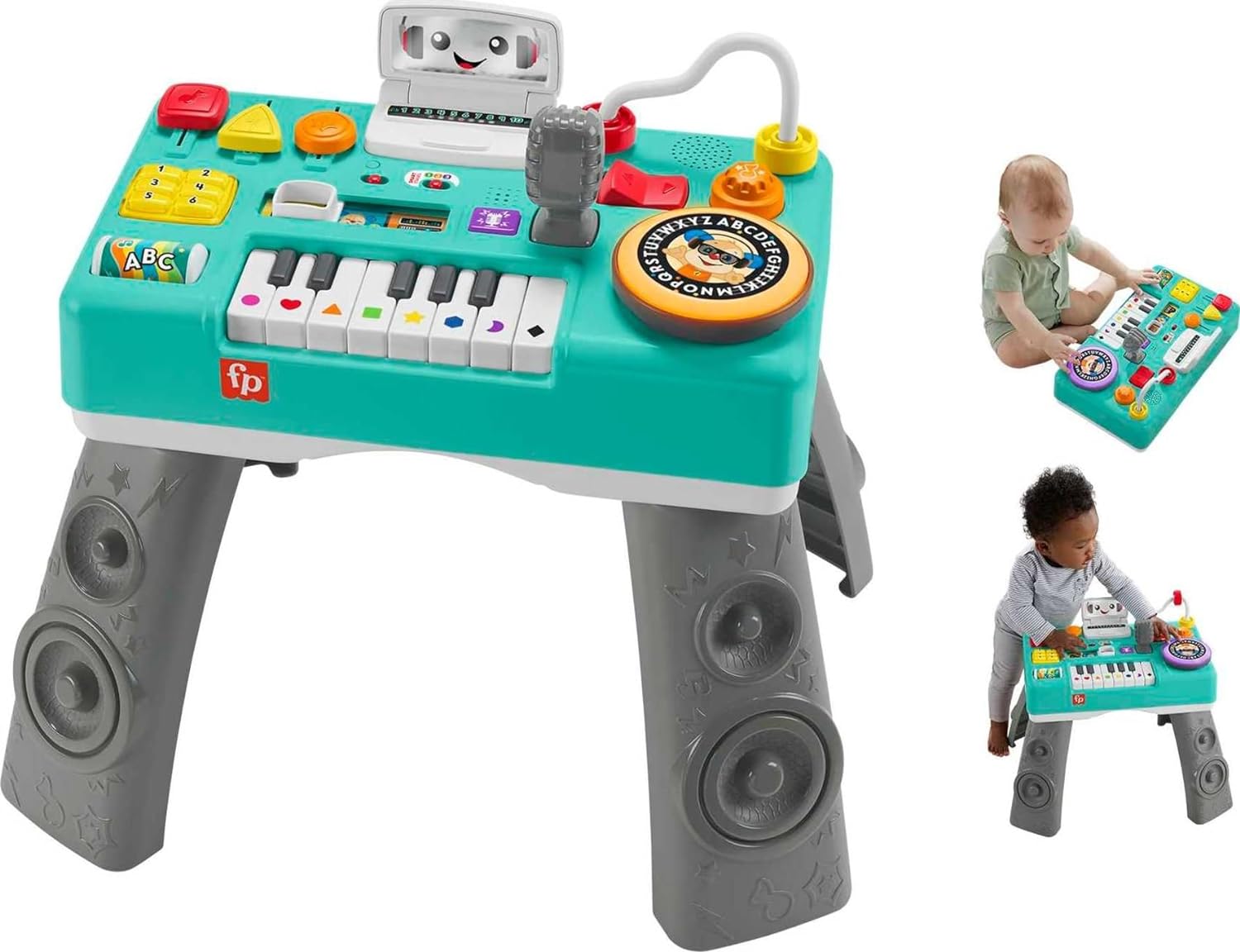 Fisher-Price Baby & Toddler Toy Laugh & Learn Mix & Learn DJ Table Musical Activity Center with Lights & Sounds for Infants Ages 6+ Months Fisher-Price Baby & Toddler Toy Laugh & Learn Mix & Learn DJ Table Musical Activity Center with Lights & Sounds for Infants Ages 6+ Months